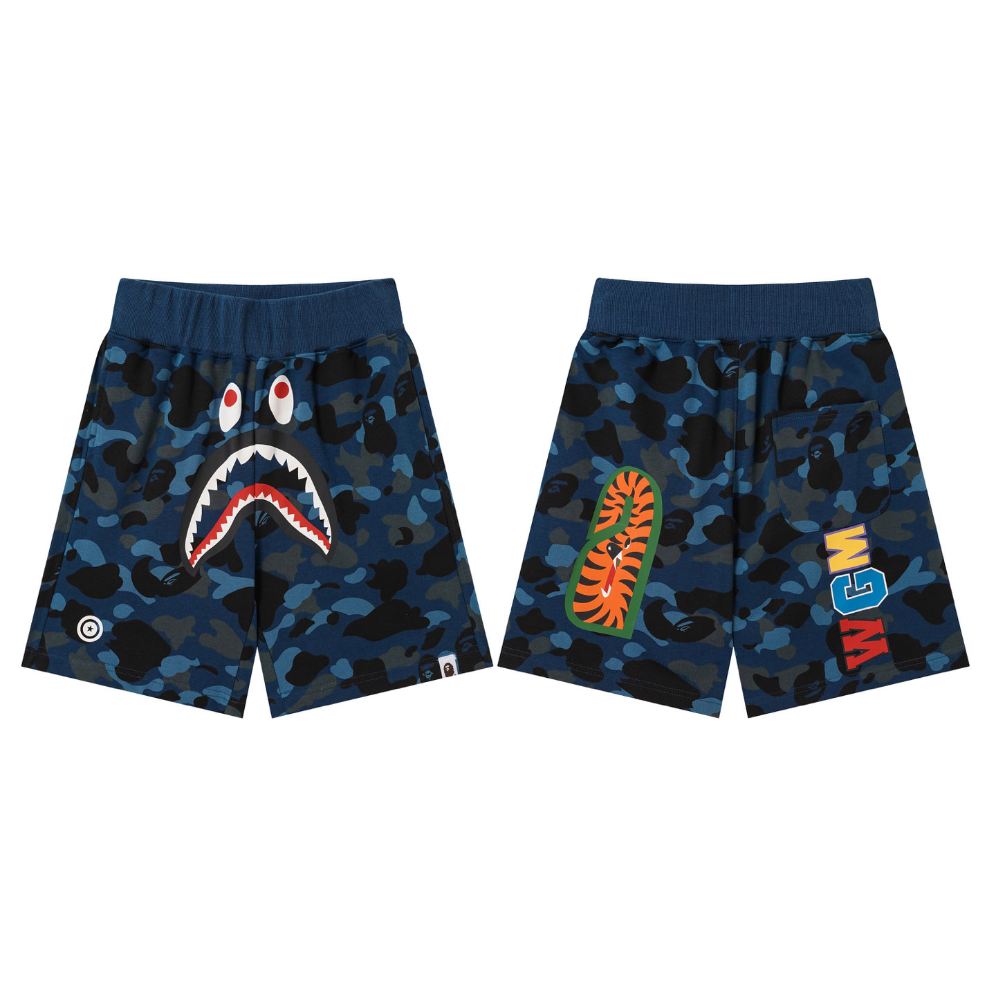 Bape Camo Shark Track Shorts - DesignerGu