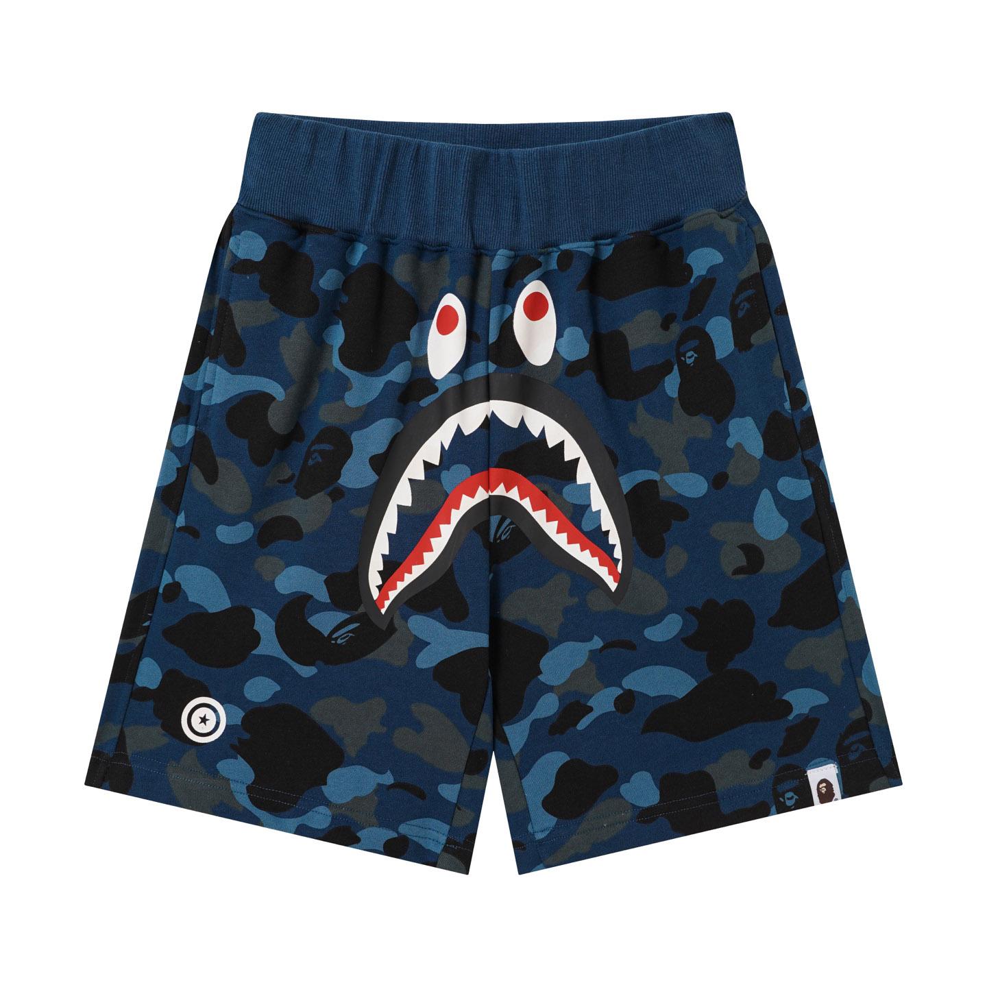 Bape Camo Shark Track Shorts - DesignerGu