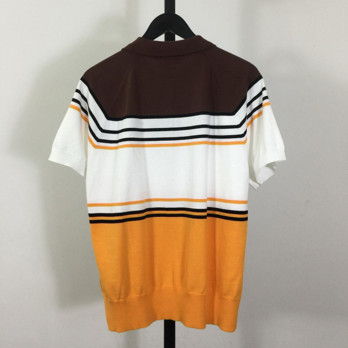 Fendi Multicolor Striped Viscose Polo Shirt - DesignerGu