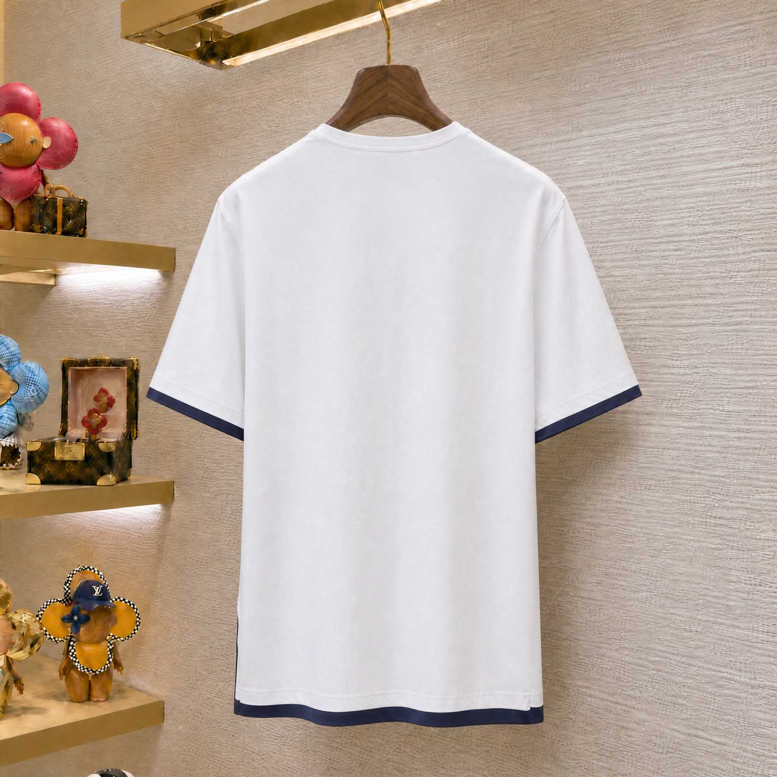 Fendi  White And blue Cotton T-shirt - DesignerGu
