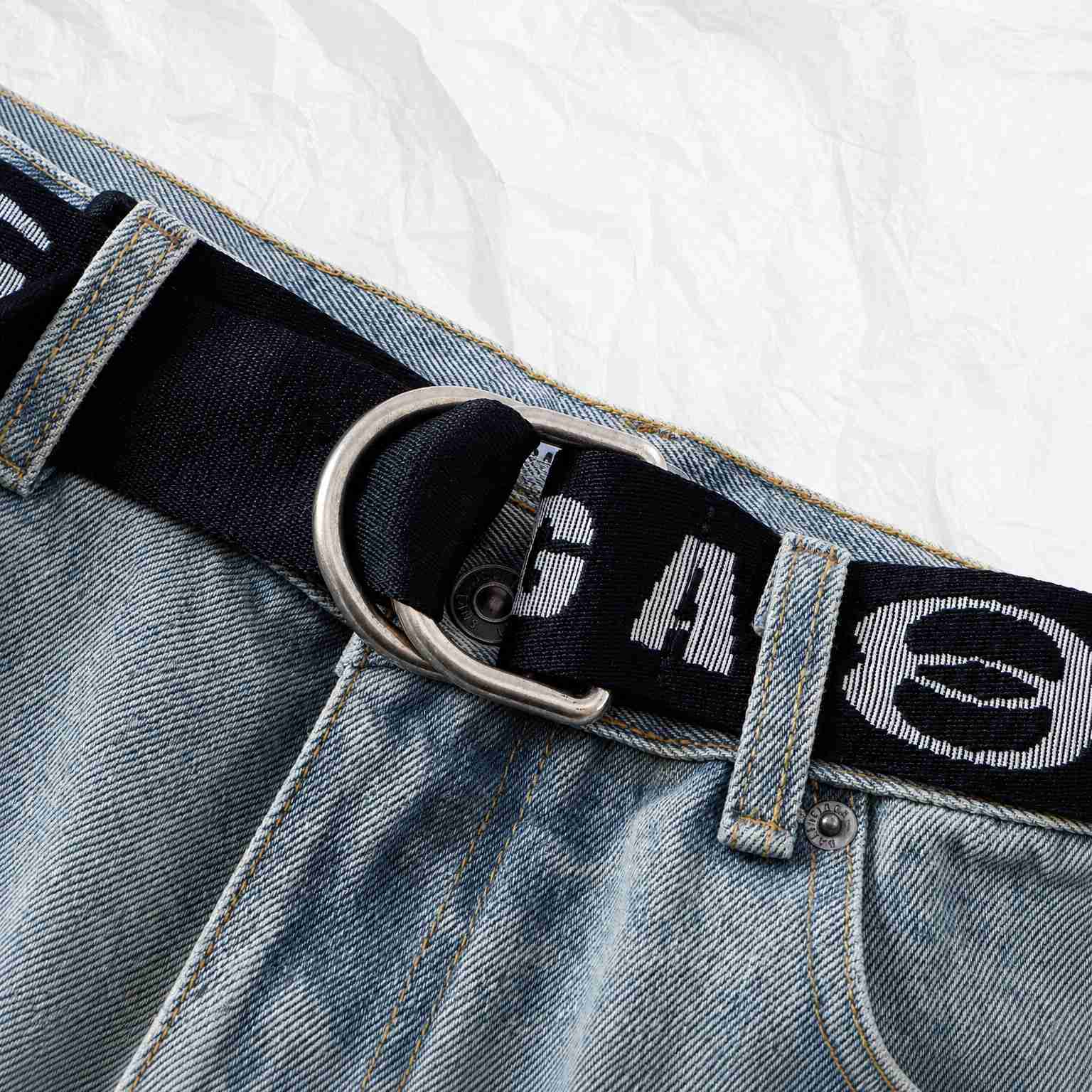 Balenciaga Belted Shorts In Light Blue - DesignerGu