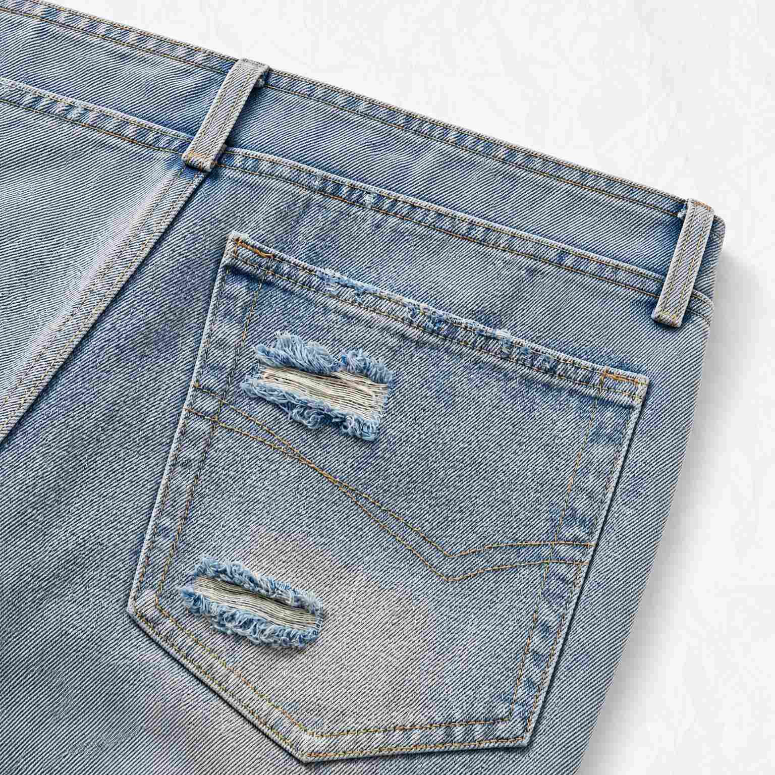 Balenciaga Belted Shorts In Light Blue - DesignerGu