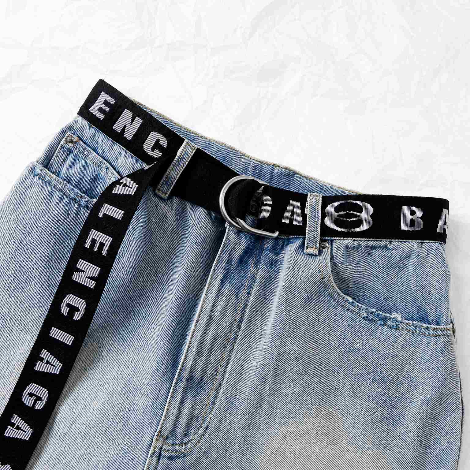 Balenciaga Belted Shorts In Light Blue - DesignerGu