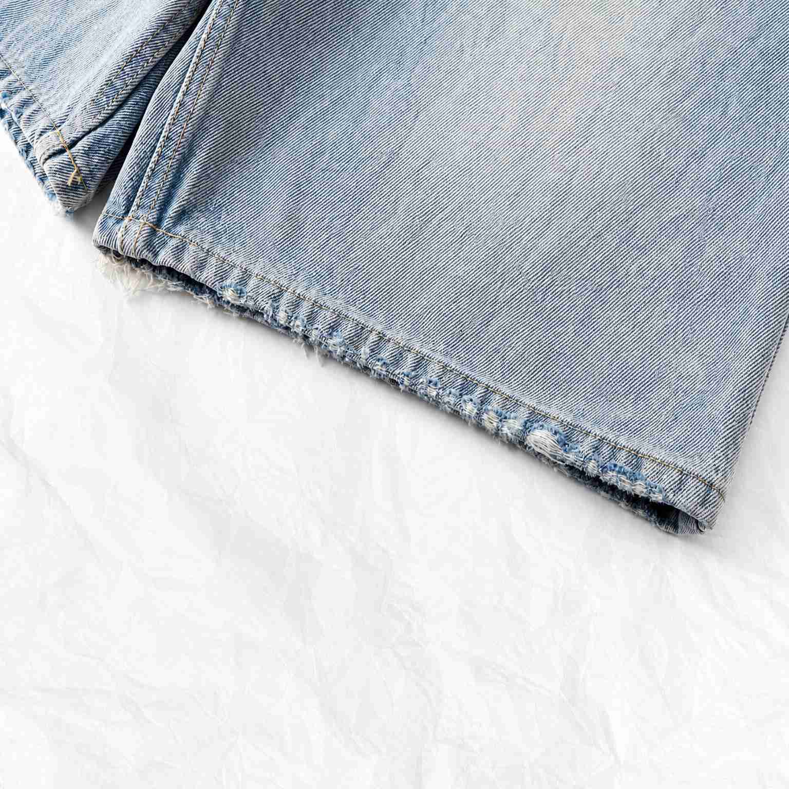 Balenciaga Belted Shorts In Light Blue - DesignerGu