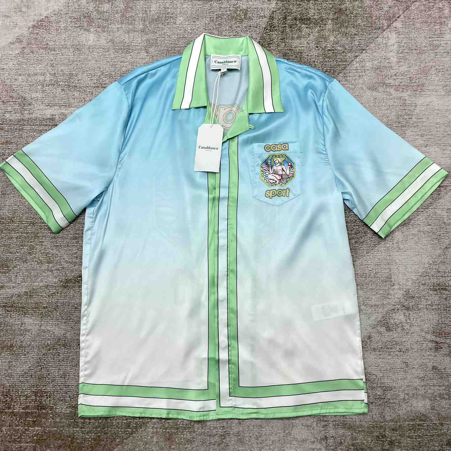 Casablanca Cuban Collar Short-Sleeve Shirt 'Casa Sport' CA3446 - DesignerGu