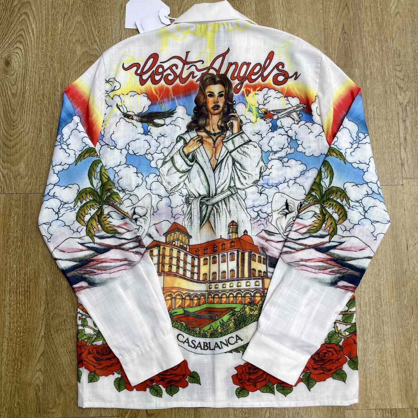 Casablanca Chateau Marmont Linen Shirt 'White' CA3581 - DesignerGu