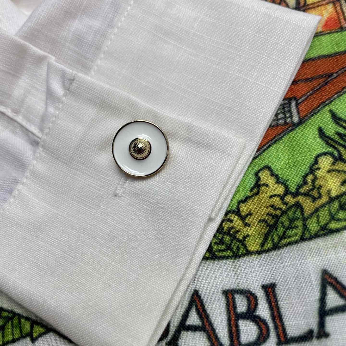Casablanca Chateau Marmont Linen Shirt 'White' CA3581 - DesignerGu