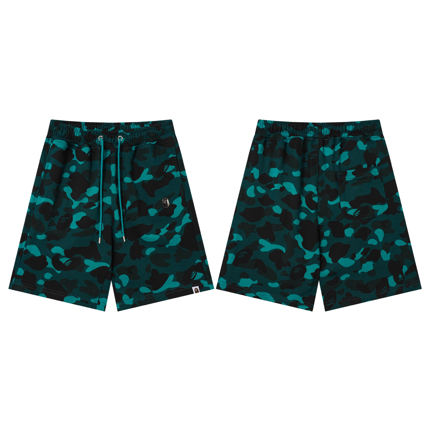 Bape Color Camo Metal Ape Head Relaxed Fit Sweat Shorts  - DesignerGu