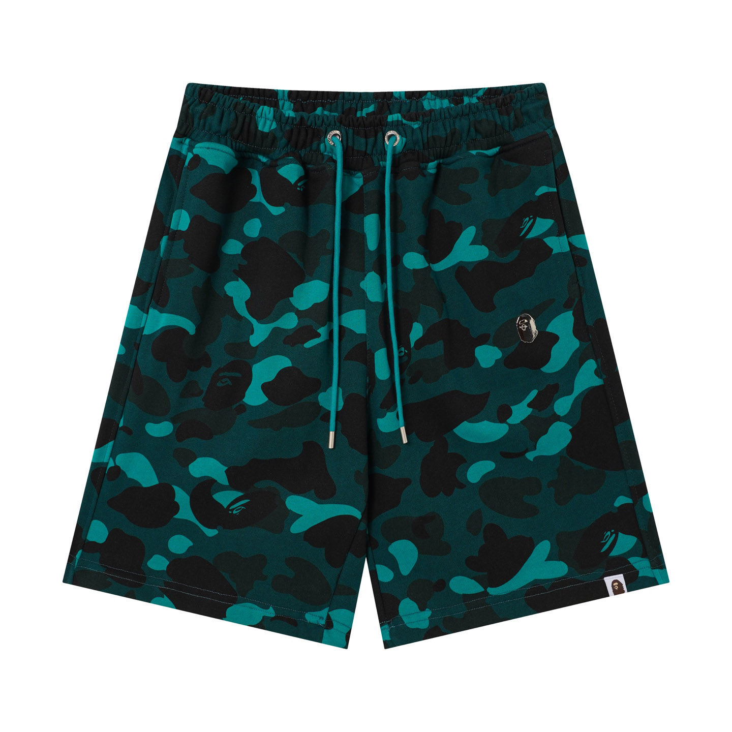 Bape Color Camo Metal Ape Head Relaxed Fit Sweat Shorts  - DesignerGu