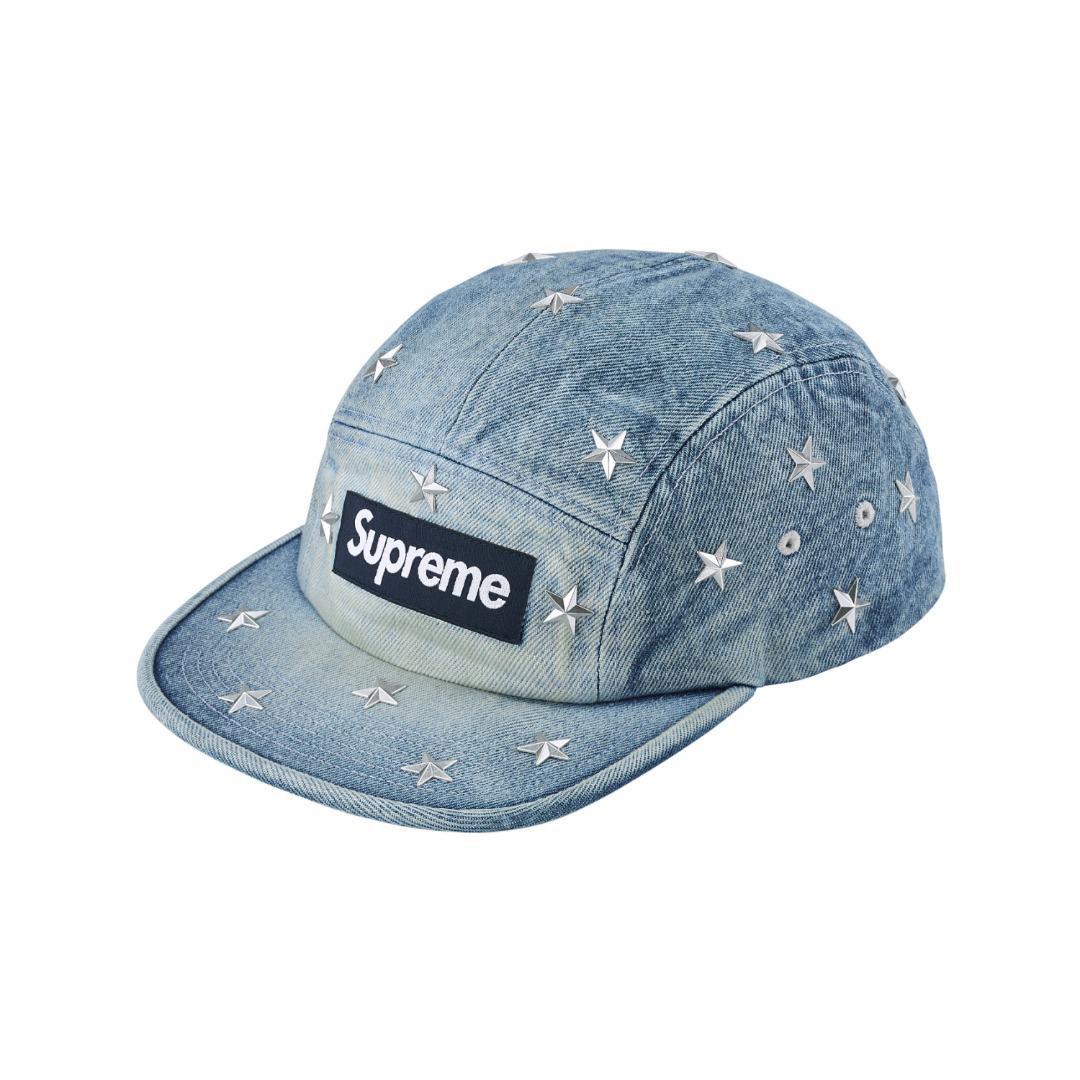 Supreme Stars Studded Denim Camp Cap 'Washed Indigo' - DesignerGu