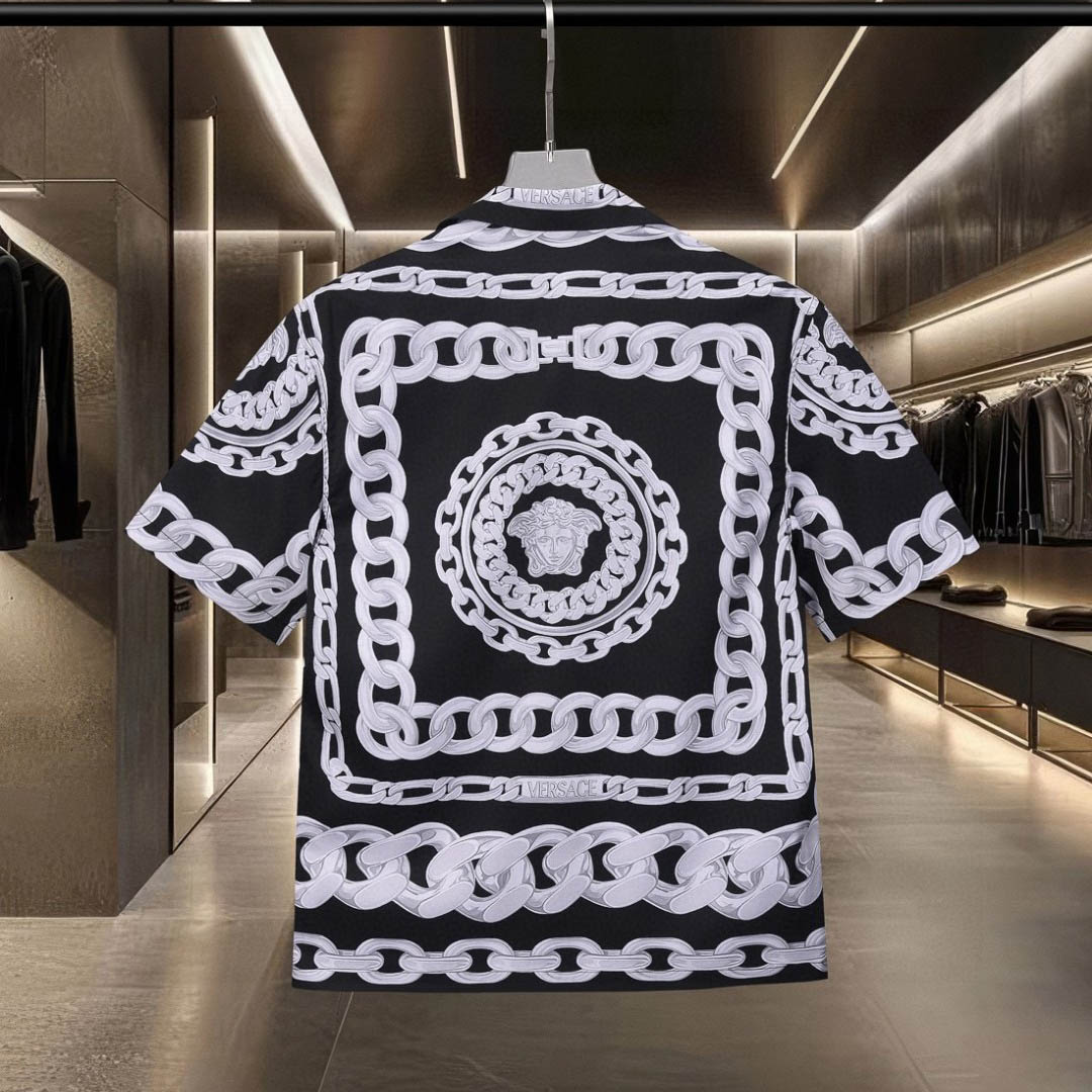 Versace Medusa Camp-Collar Printed Silk-Twill Shirt - DesignerGu