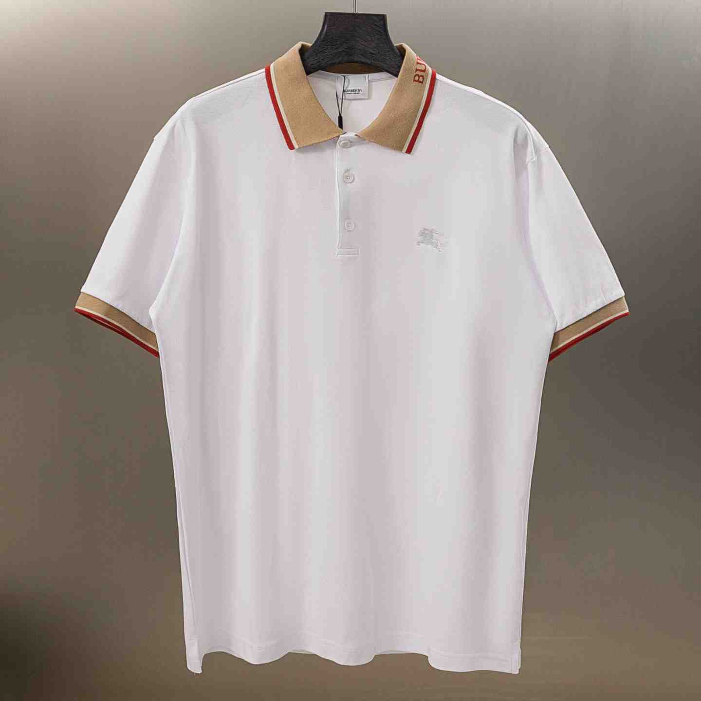 Burberry Logo Collar Cotton Polo Shirt - DesignerGu