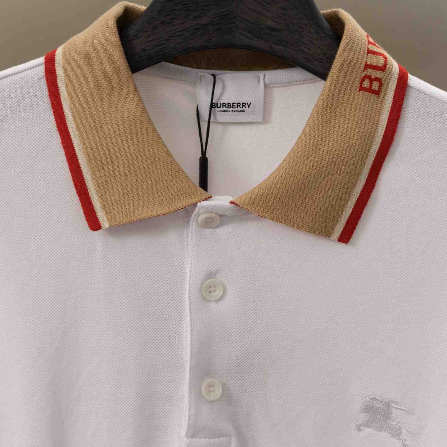 Burberry Logo Collar Cotton Polo Shirt - DesignerGu