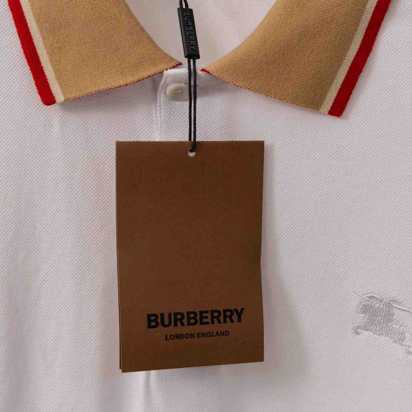 Burberry Logo Collar Cotton Polo Shirt - DesignerGu