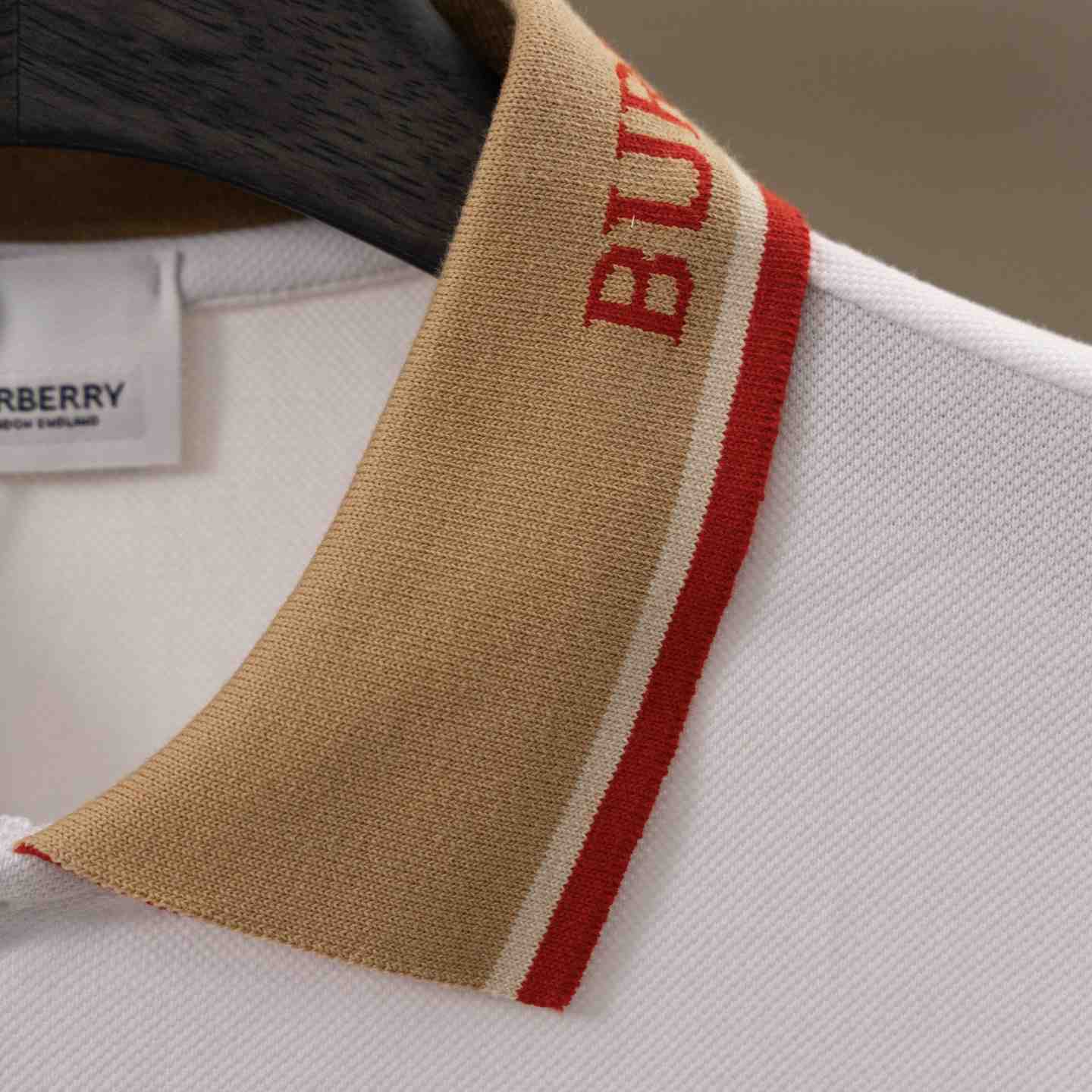Burberry Logo Collar Cotton Polo Shirt - DesignerGu