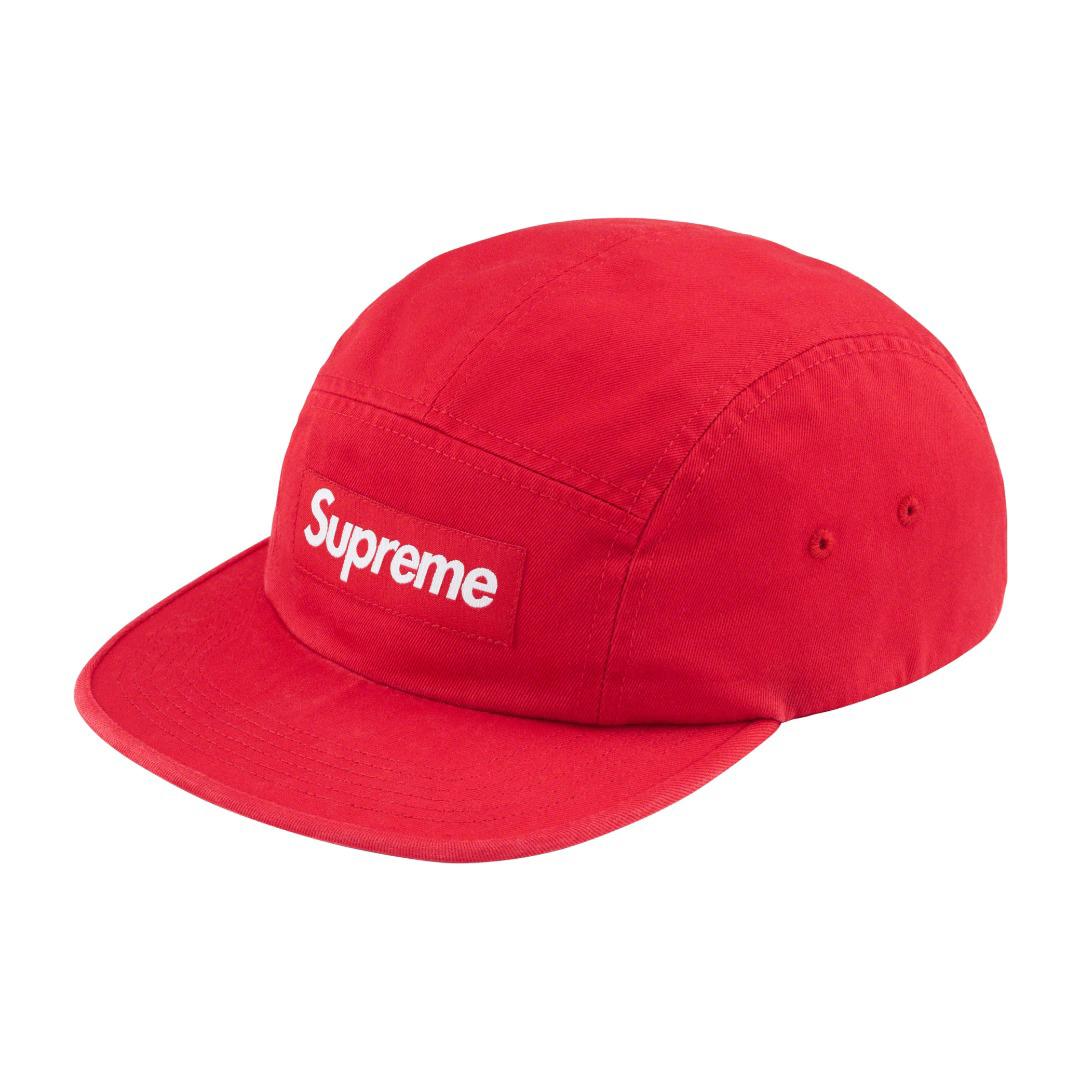 Supreme Washed Chino Twill Camp Cap 'Red' - DesignerGu