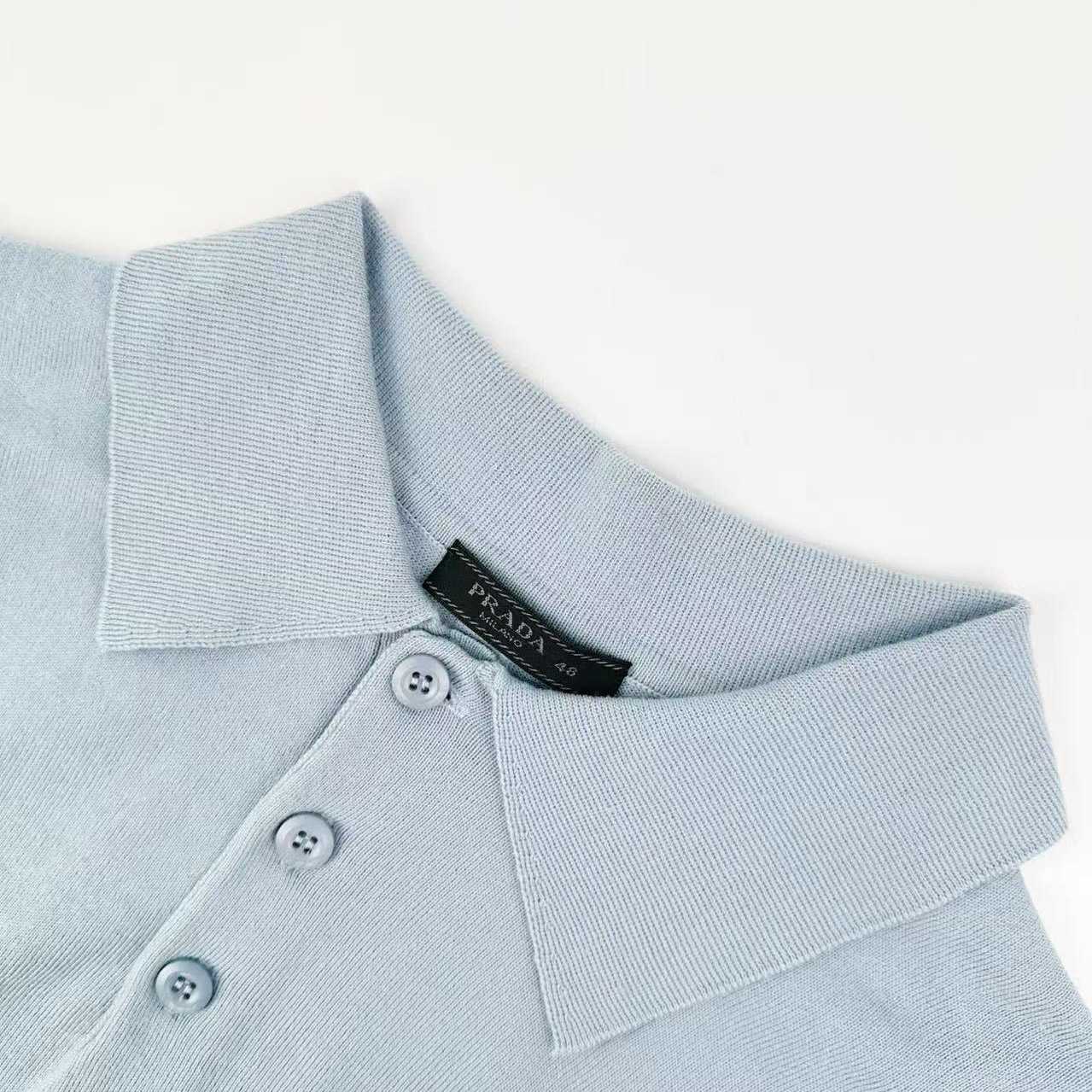 Prada Virgin Wool Polo Sweater - DesignerGu