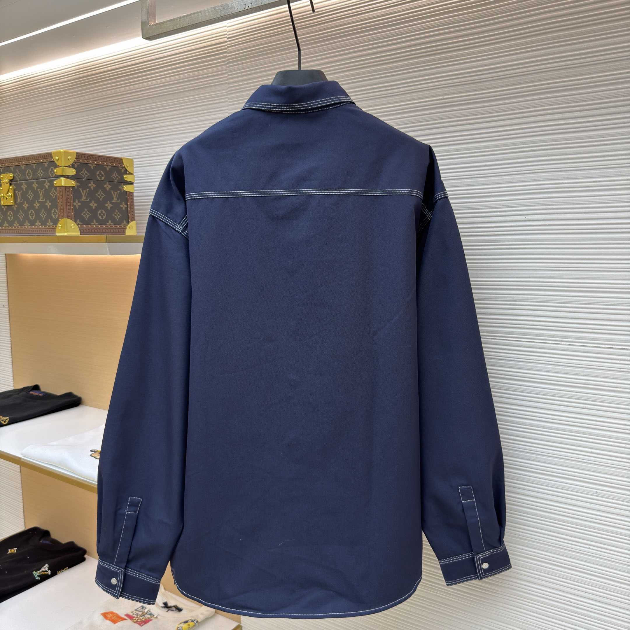Fendi Dark Blue Cotton Shirt - DesignerGu