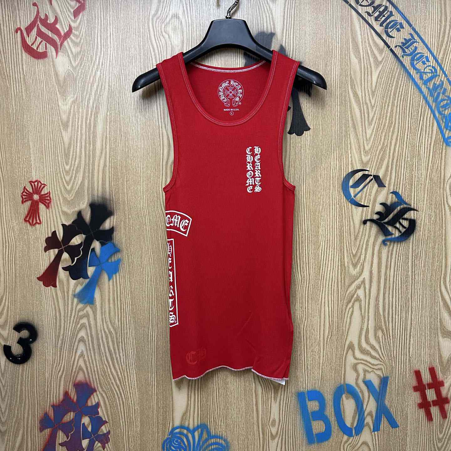 Chrome Hearts  Ribbed Tank Top Red - DesignerGu