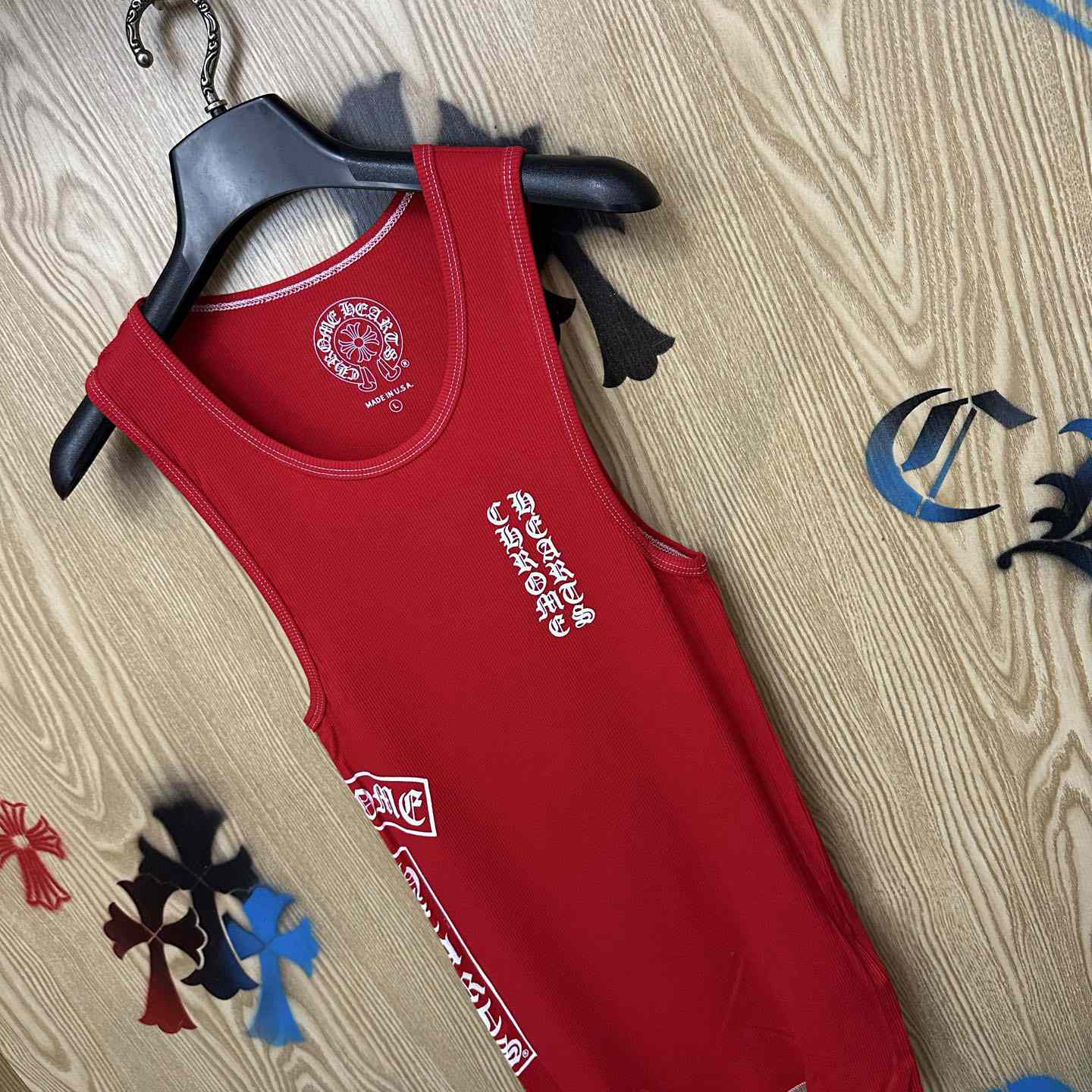 Chrome Hearts  Ribbed Tank Top Red - DesignerGu