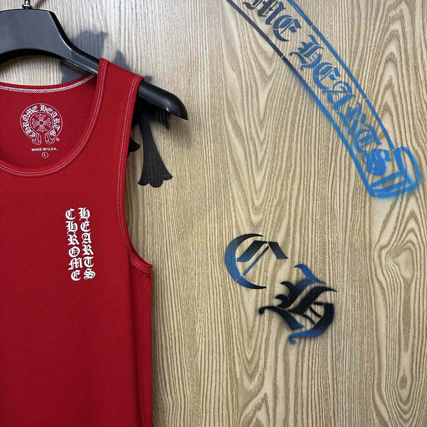 Chrome Hearts  Ribbed Tank Top Red - DesignerGu