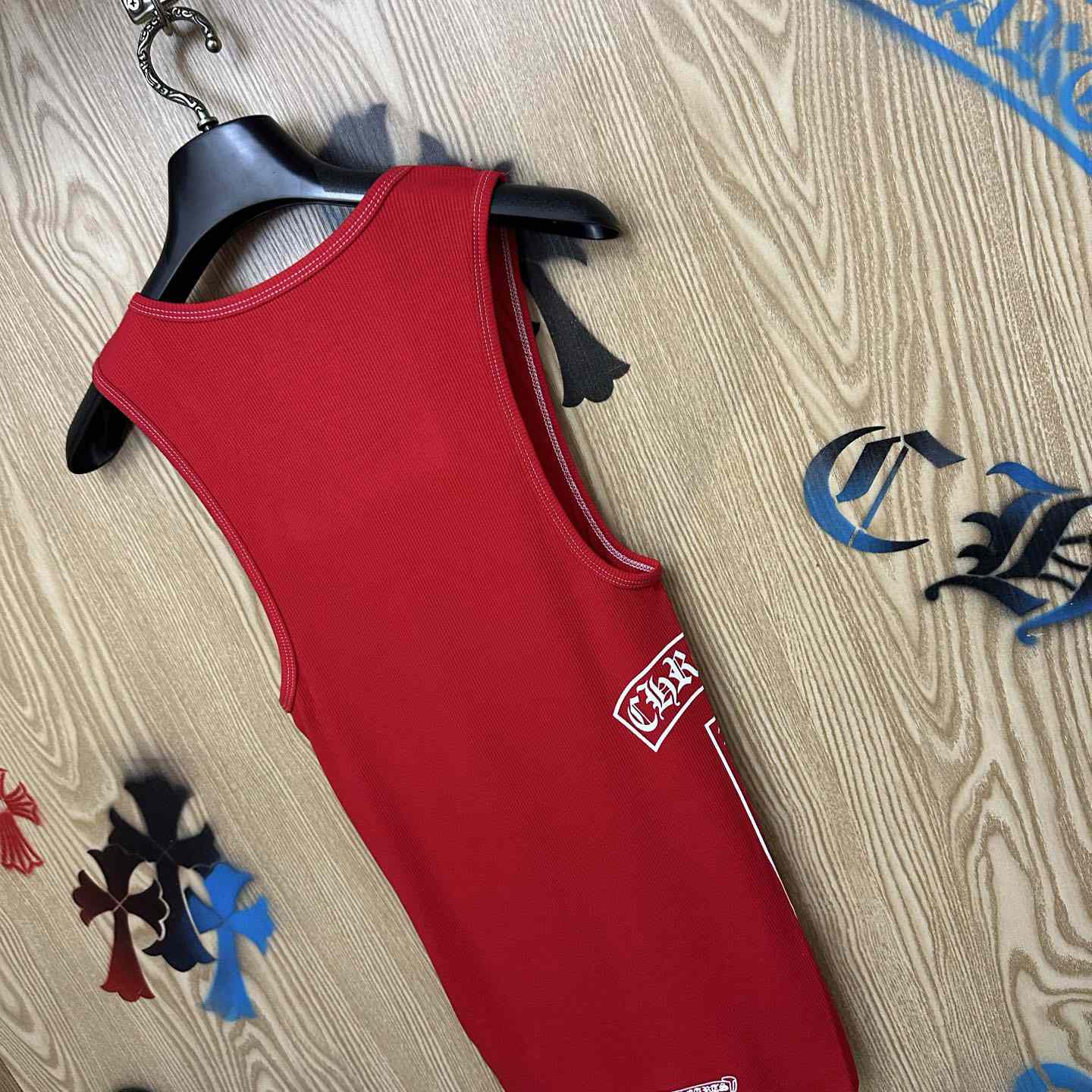 Chrome Hearts  Ribbed Tank Top Red - DesignerGu
