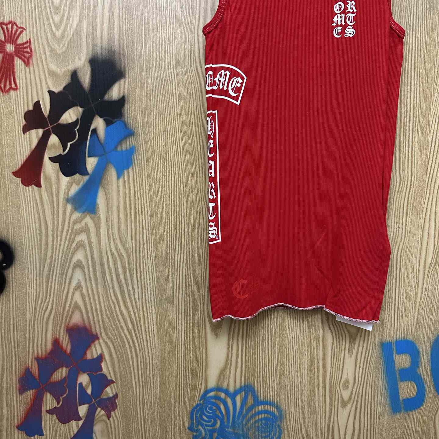 Chrome Hearts  Ribbed Tank Top Red - DesignerGu