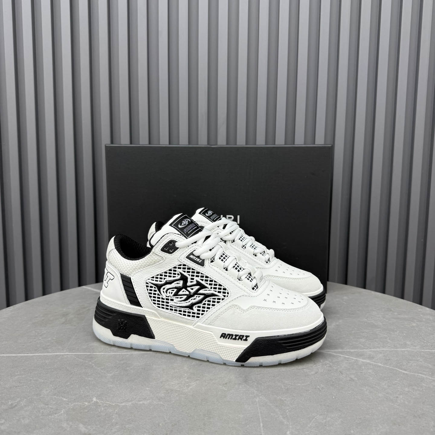 Amiri White & Black MA-94 Sneakers - DesignerGu