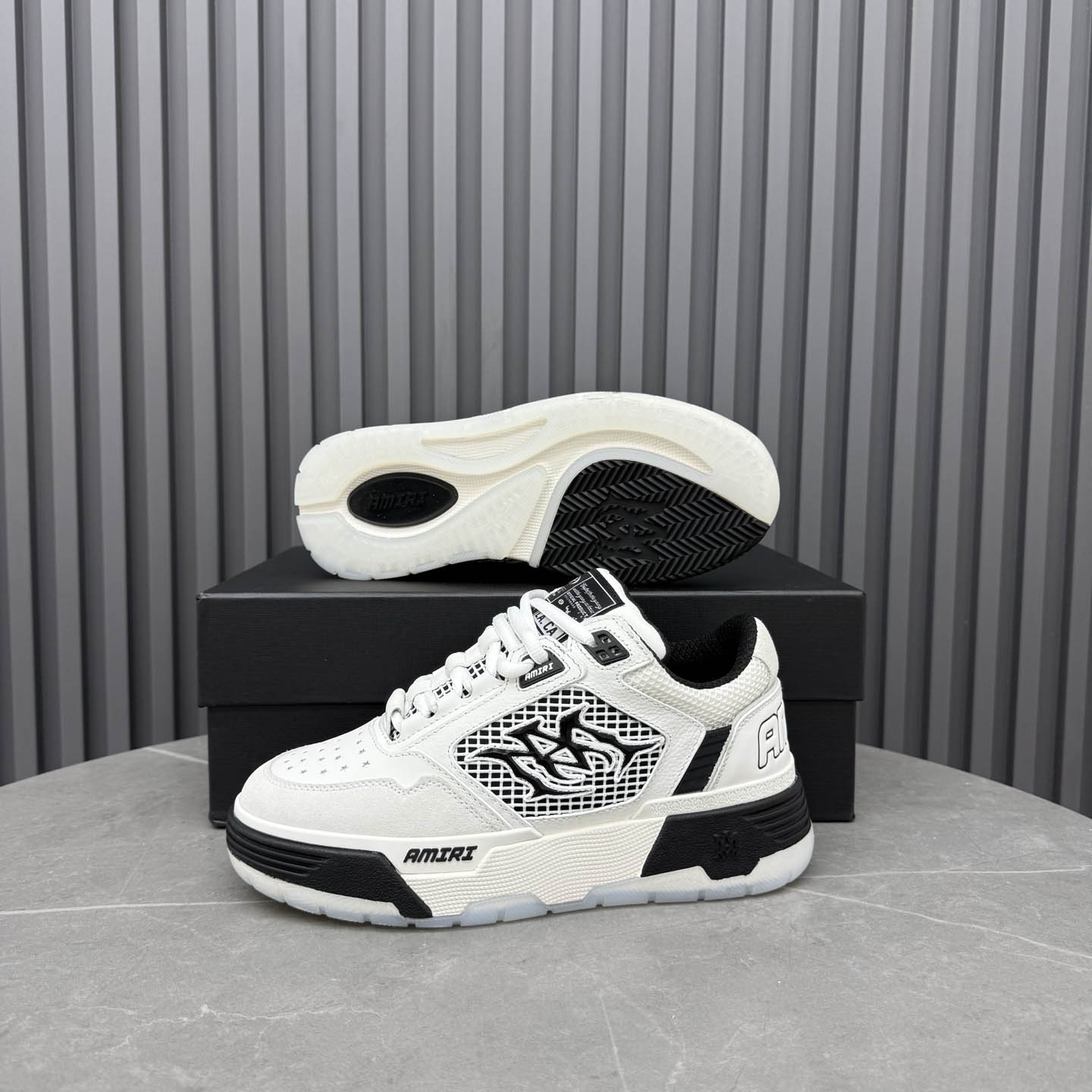 Amiri White & Black MA-94 Sneakers - DesignerGu
