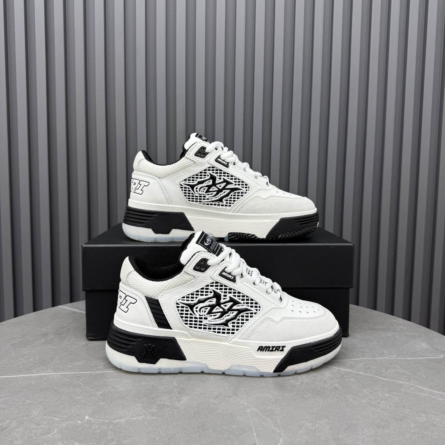 Amiri White & Black MA-94 Sneakers - DesignerGu