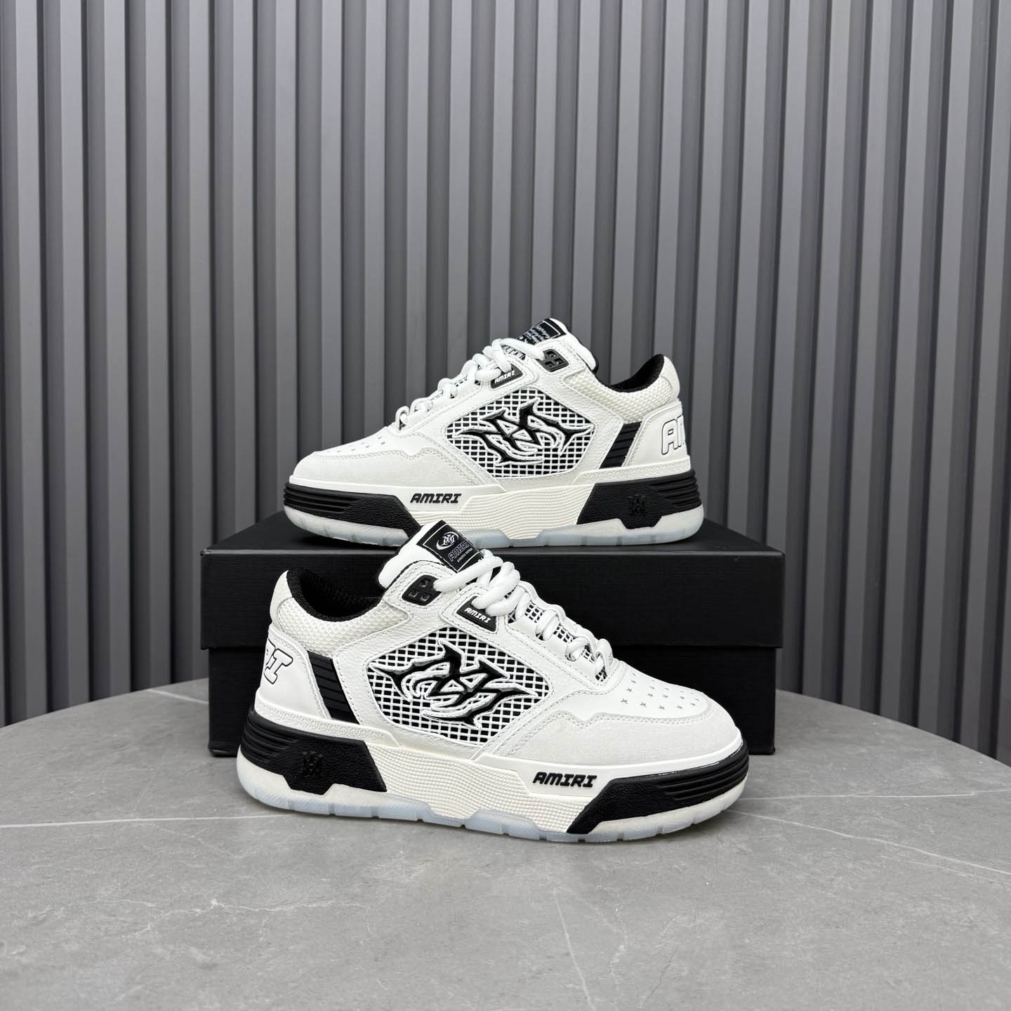 Amiri White & Black MA-94 Sneakers - DesignerGu