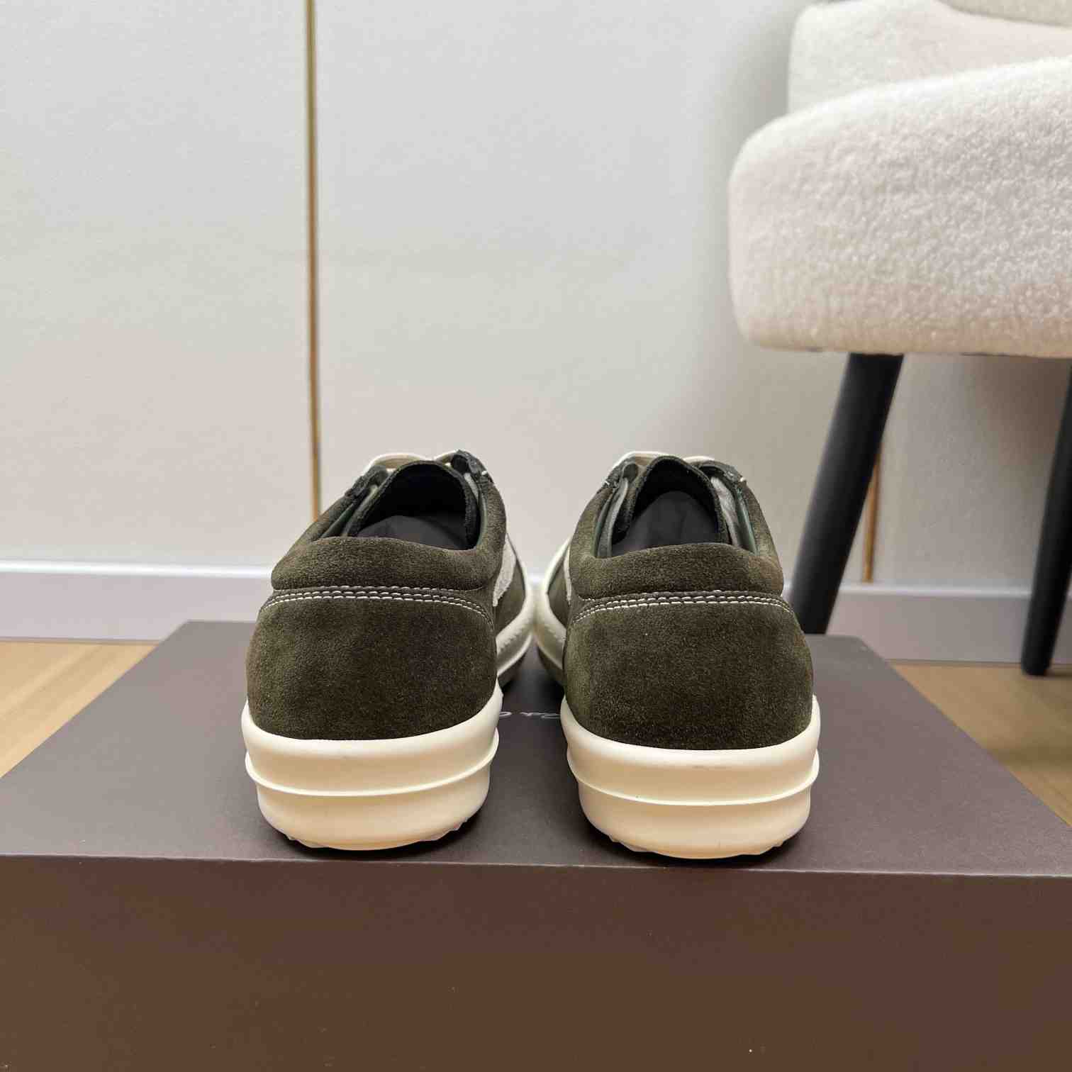 Rick Owens Vintage Leather-Trimmed Suede Sneakers - DesignerGu