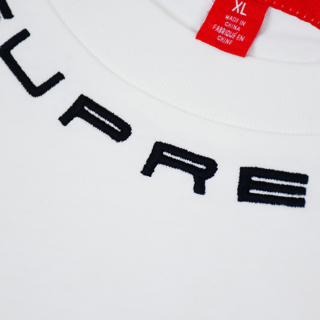 Supreme Collar Logo Long-Sleeve Top 'White' - DesignerGu