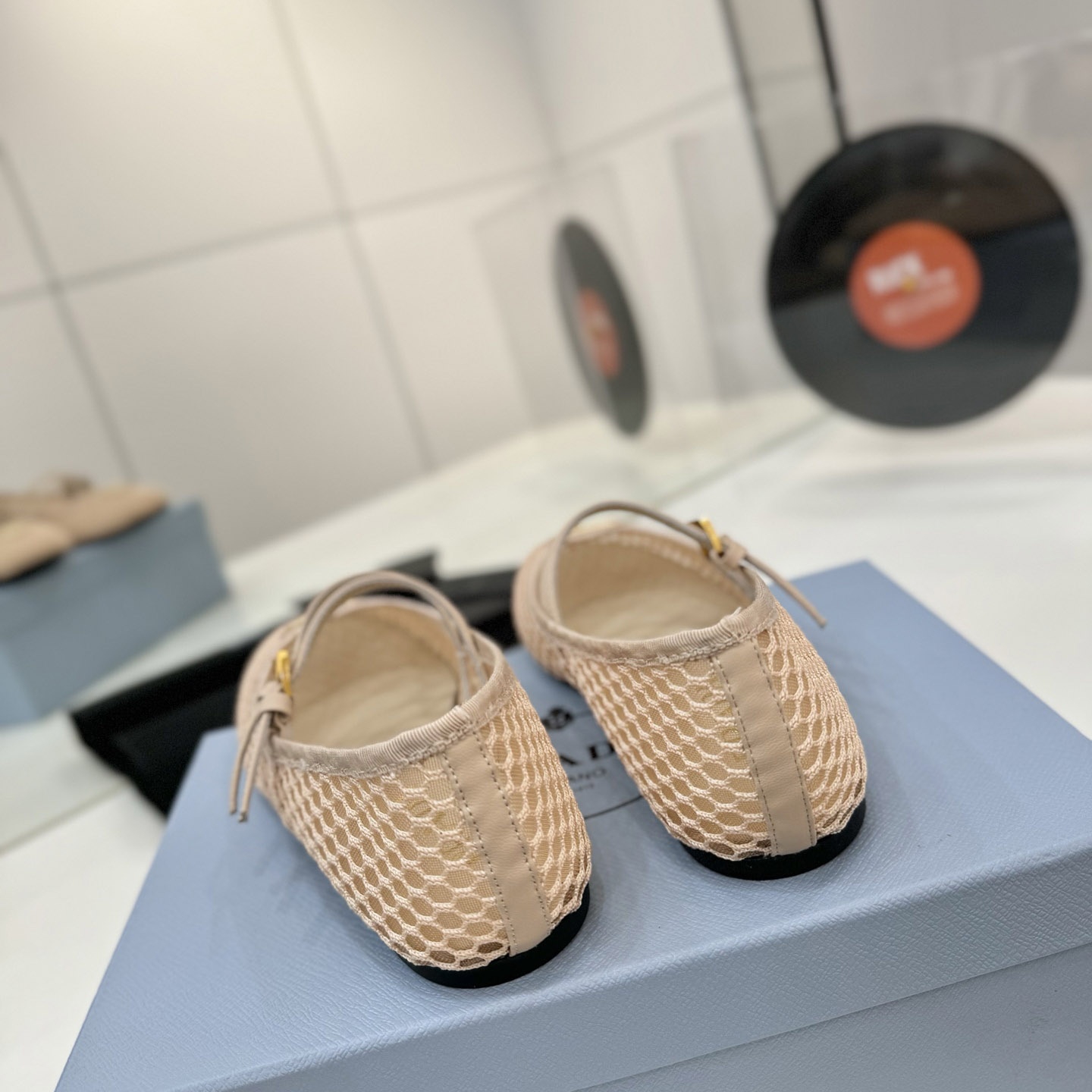 Prada Mesh Fabric Ballerinas - DesignerGu