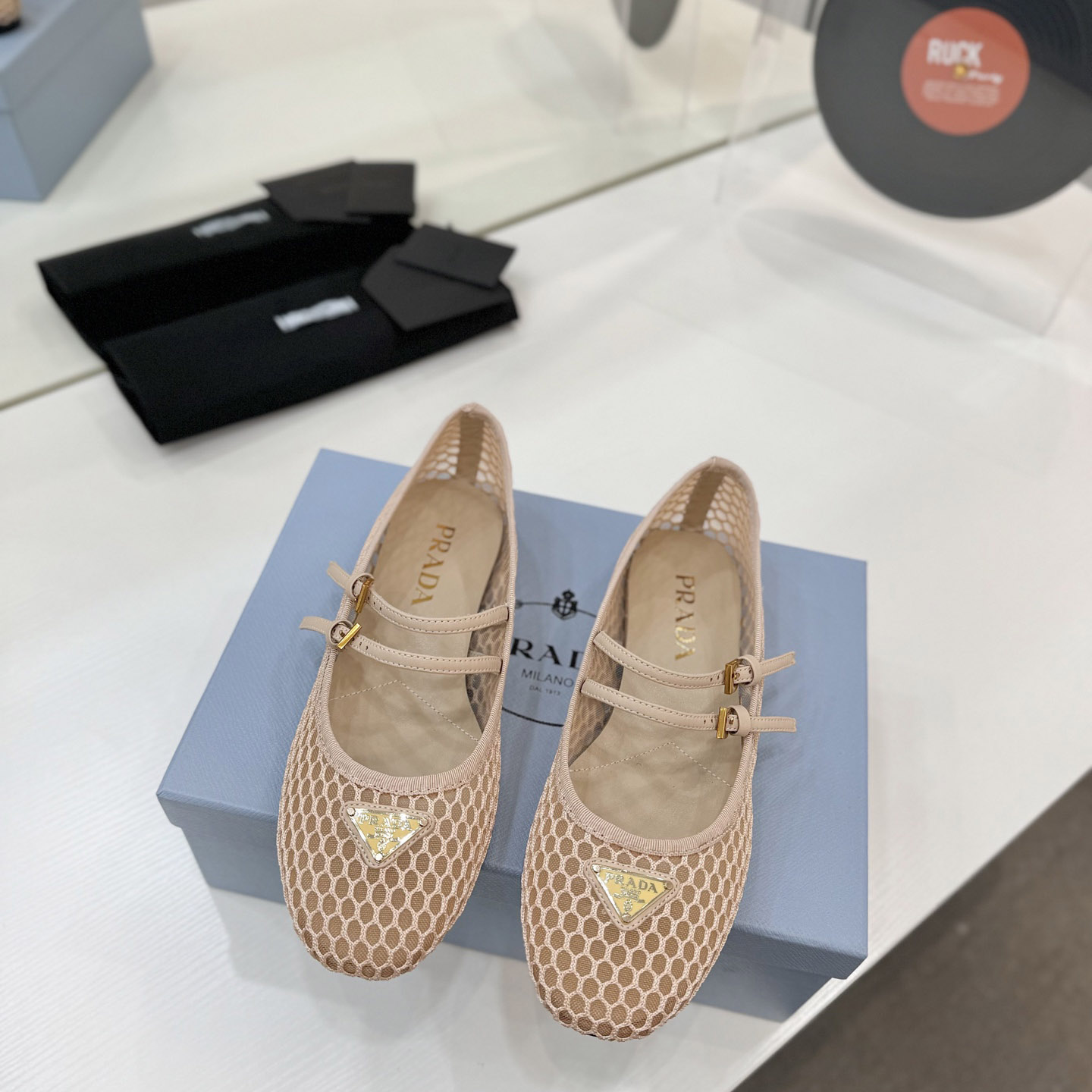 Prada Mesh Fabric Ballerinas - DesignerGu