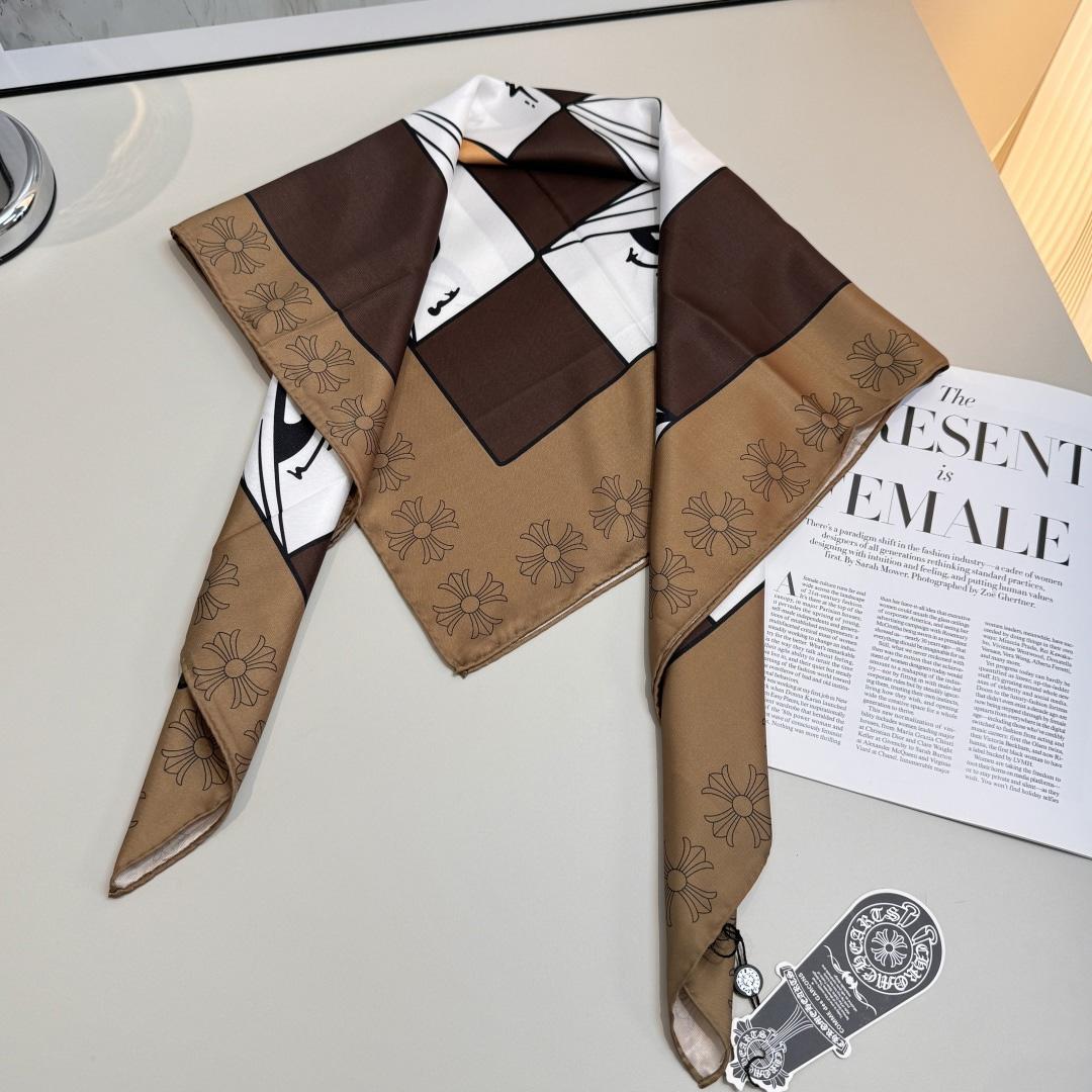 Chrome Heart Square Silk Scarf - DesignerGu