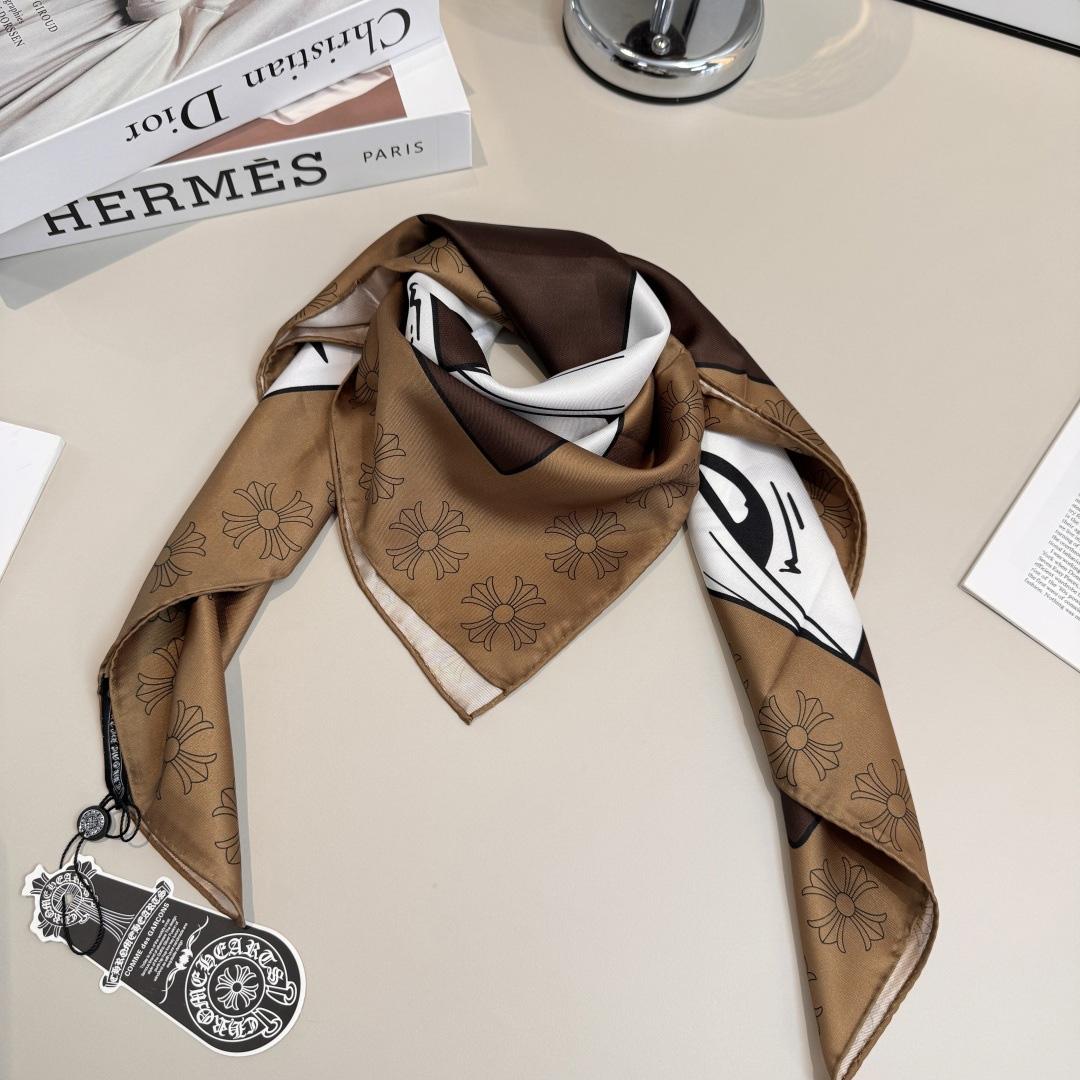 Chrome Heart Square Silk Scarf - DesignerGu