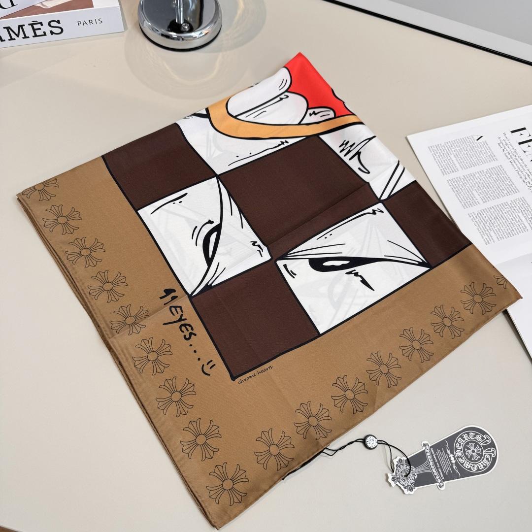Chrome Heart Square Silk Scarf - DesignerGu