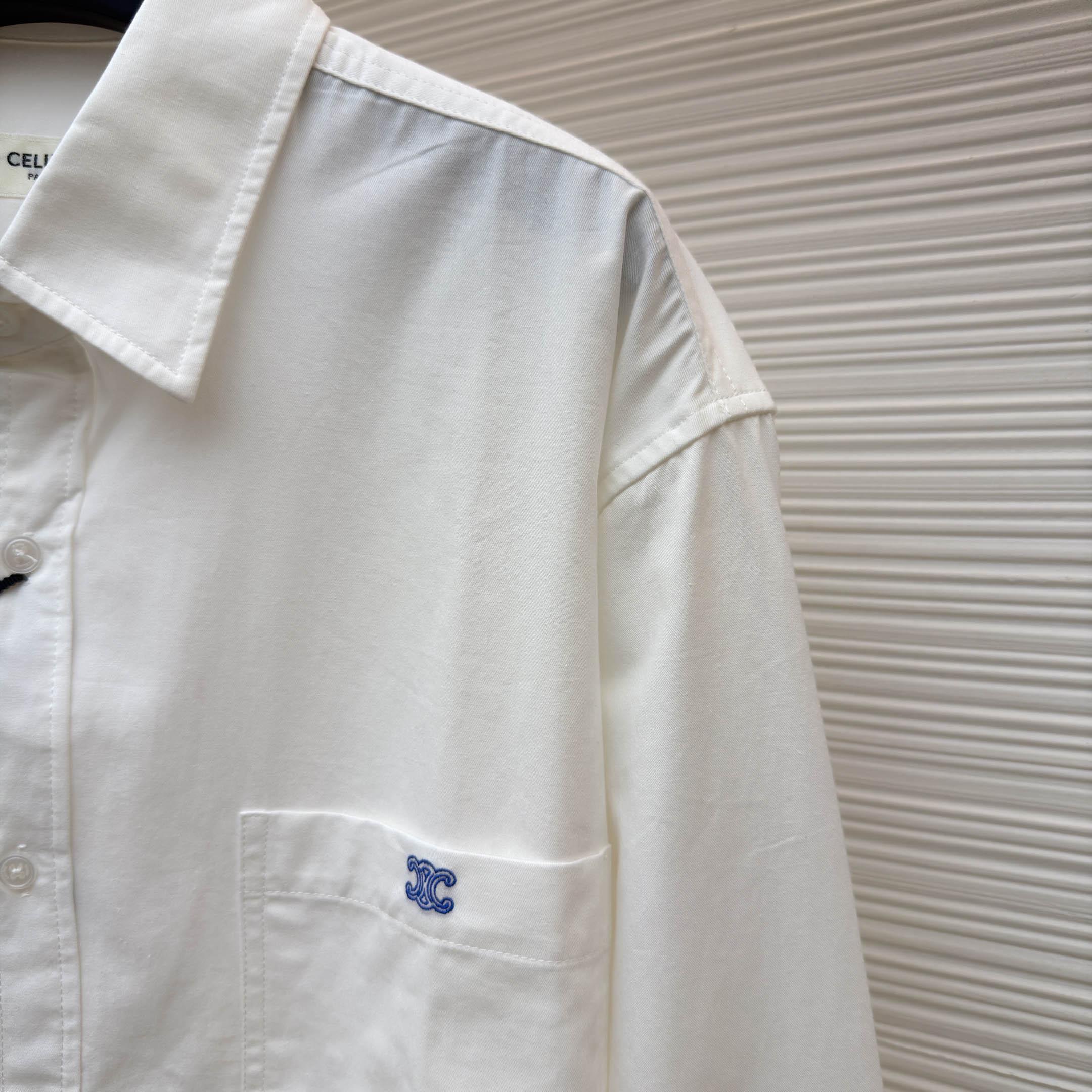 Celine Overshirt In Cotton Denim - DesignerGu
