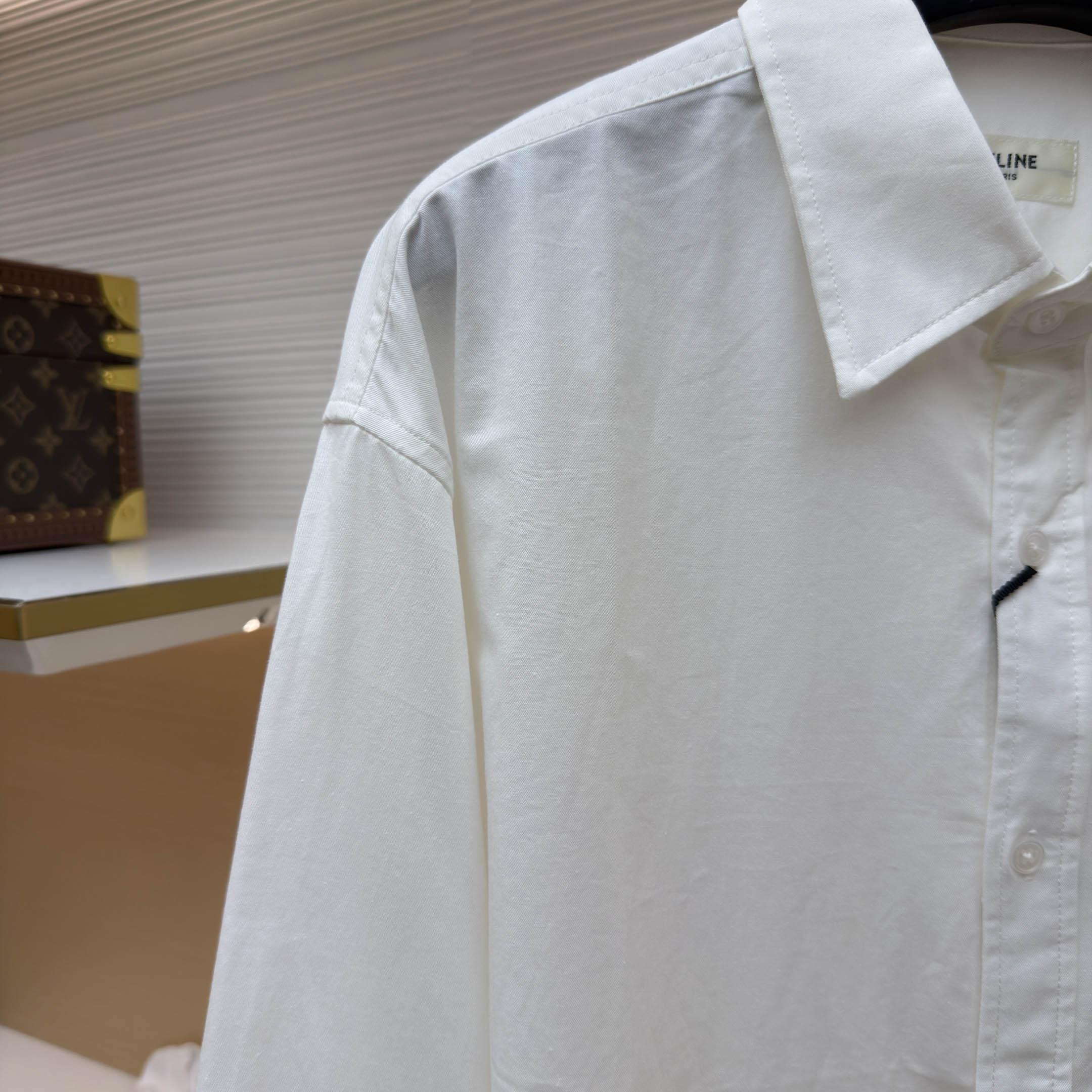 Celine Overshirt In Cotton Denim - DesignerGu