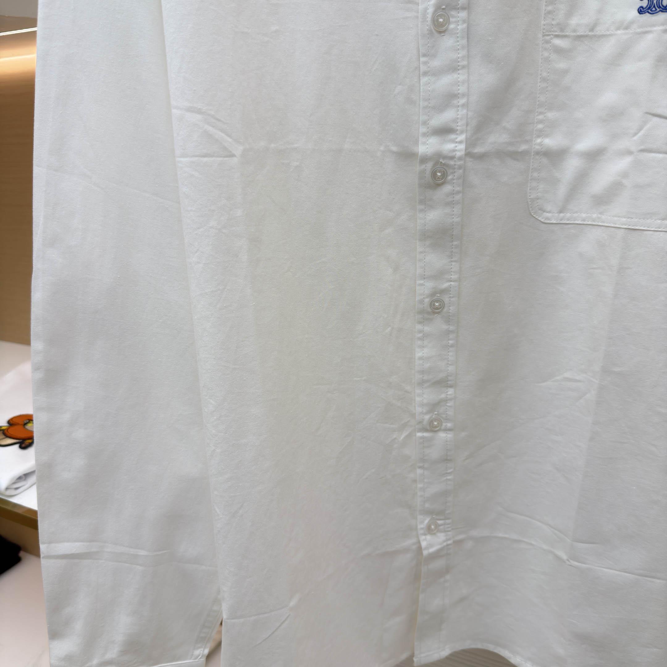 Celine Overshirt In Cotton Denim - DesignerGu