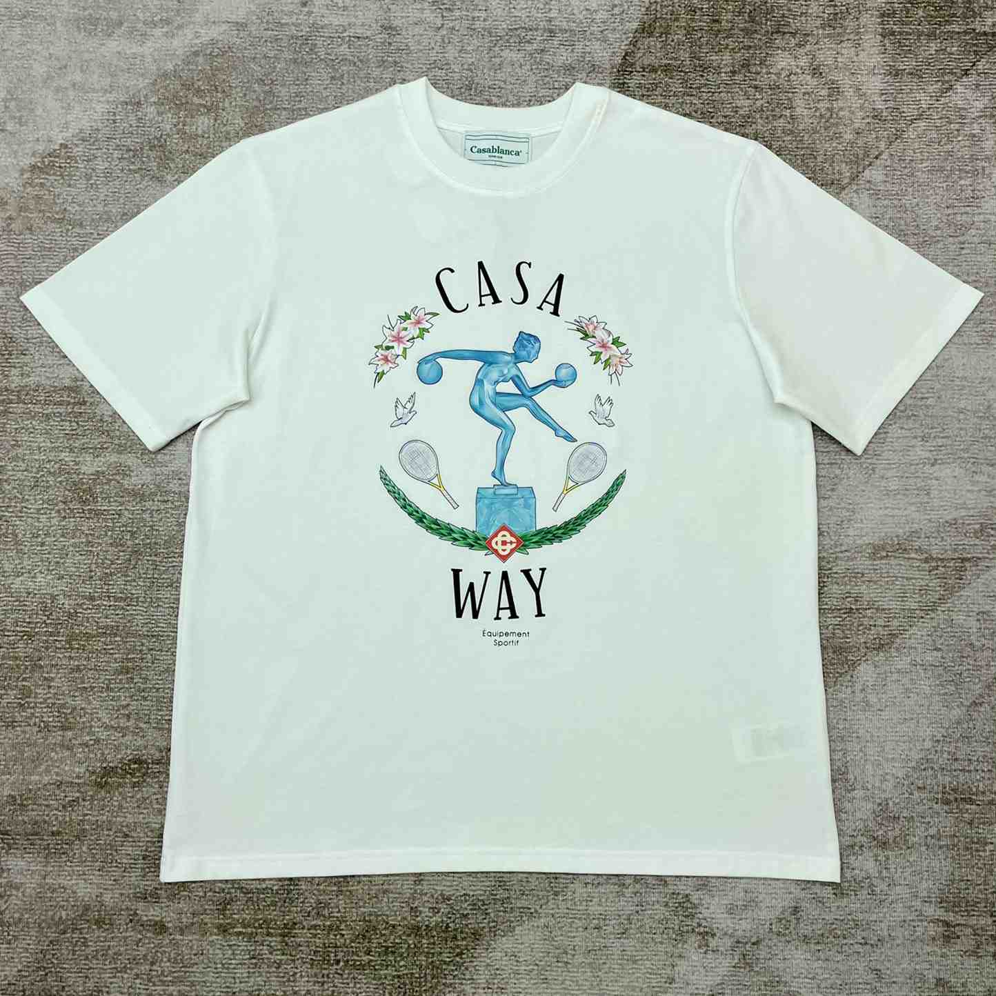 Casablanca Statue En Marbre Short Sleeve T‑Shirt C868 - DesignerGu