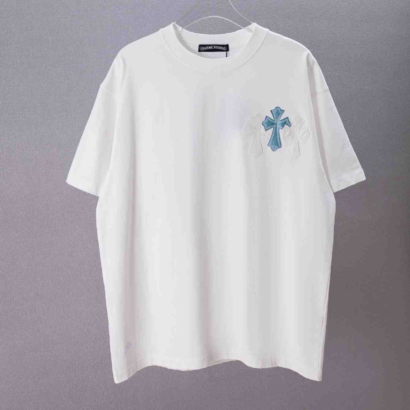Chrome Hearts  Blue And White Cross Patch  T-Shirt 'White' - DesignerGu