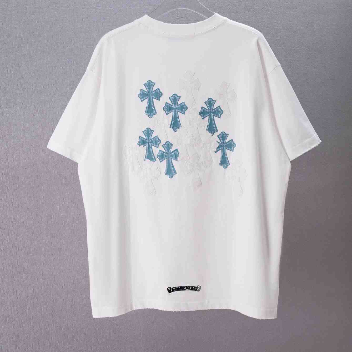 Chrome Hearts  Blue And White Cross Patch  T-Shirt 'White' - DesignerGu