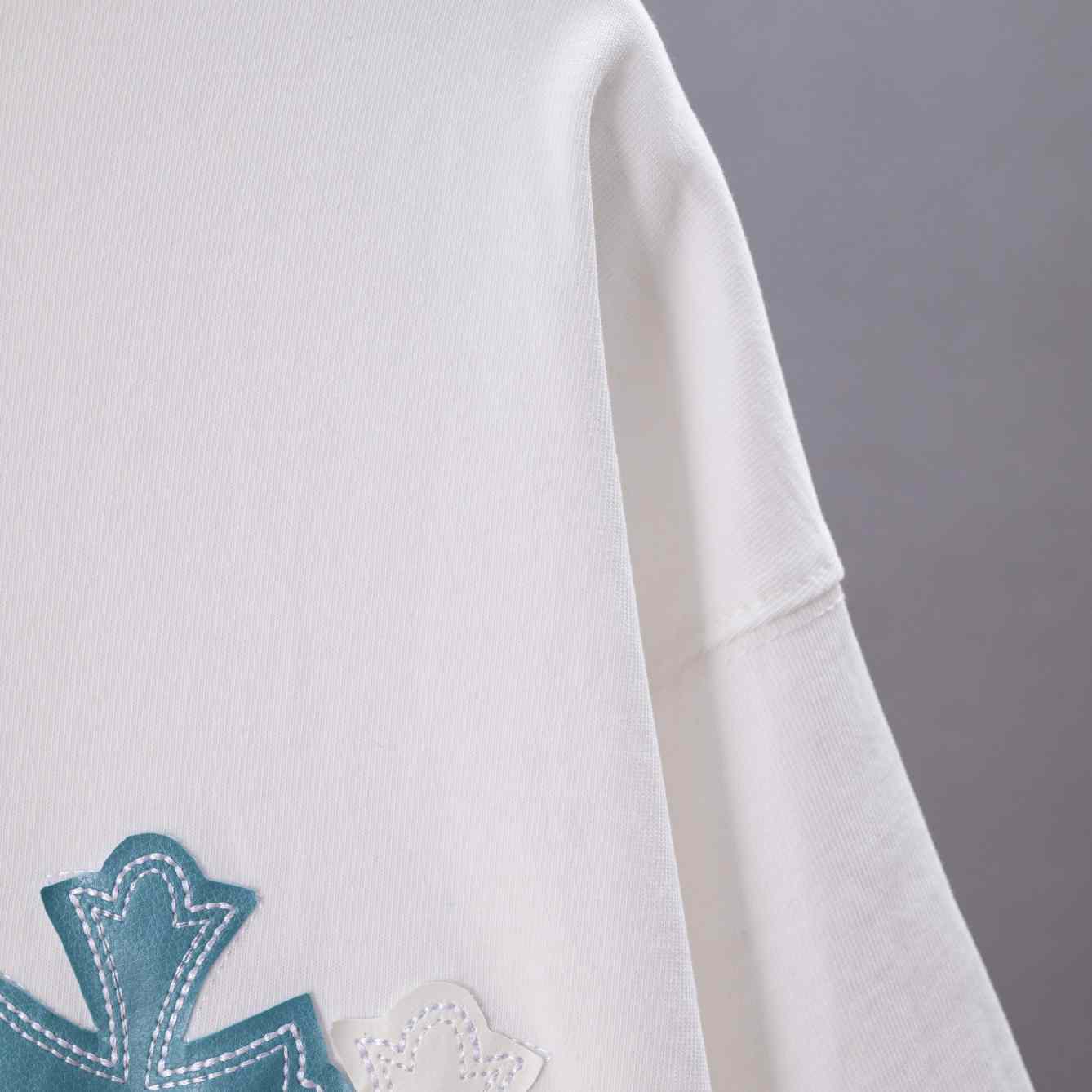 Chrome Hearts  Blue And White Cross Patch  T-Shirt 'White' - DesignerGu