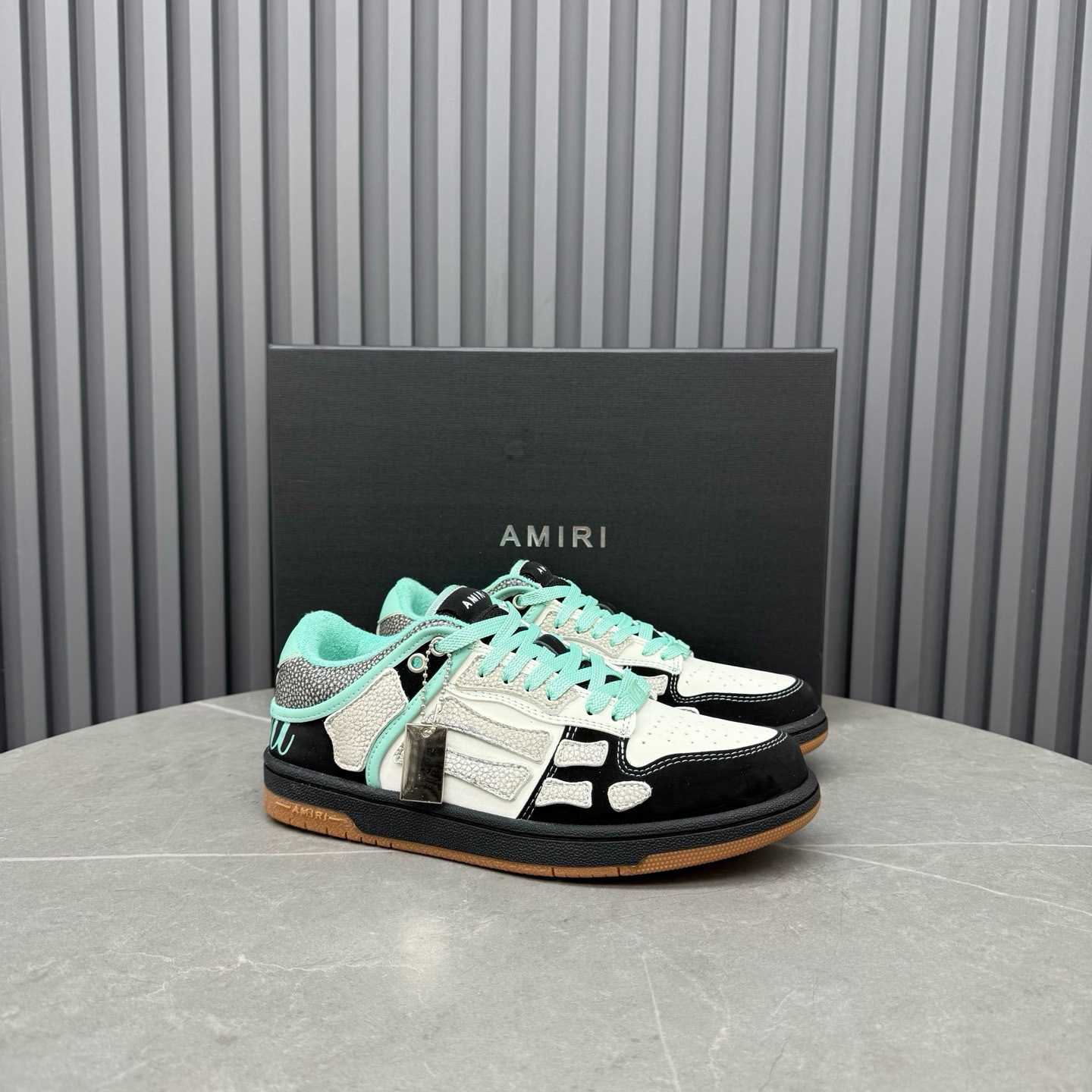 Amiri Black & Blue XL Skel Top Low Sneakers - DesignerGu