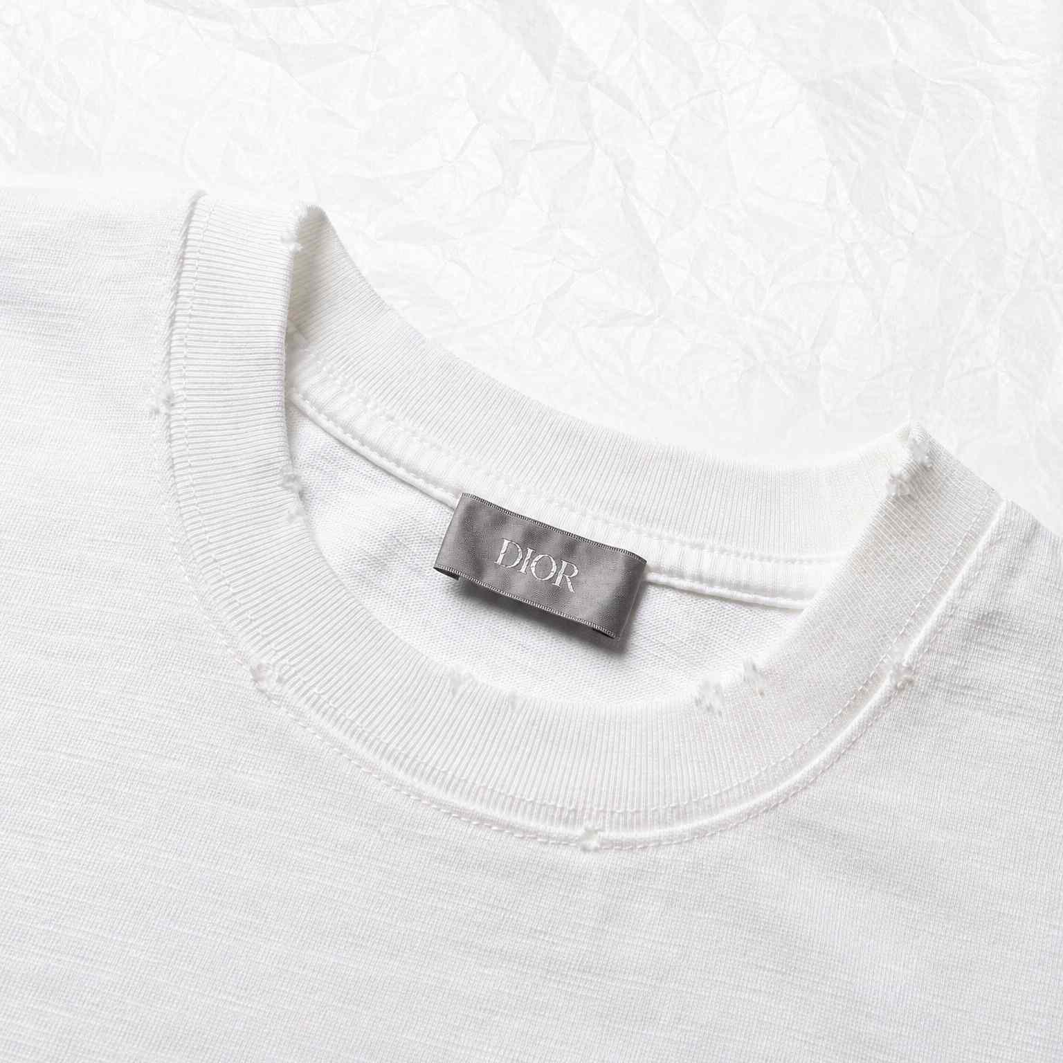 Dior Embroidered Letter Short Sleeve Tee - DesignerGu