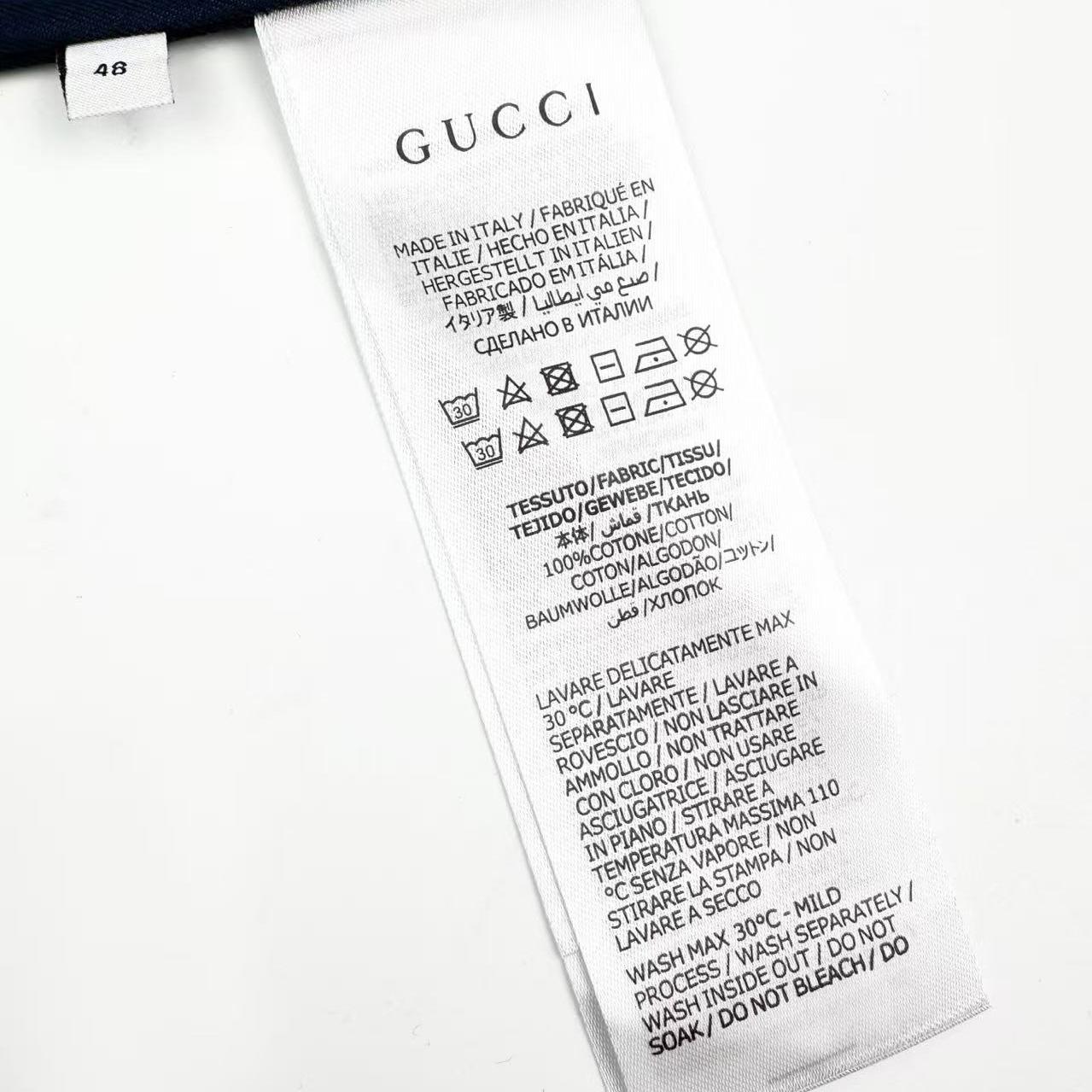 Gucci Navy Cotton Shirt - DesignerGu