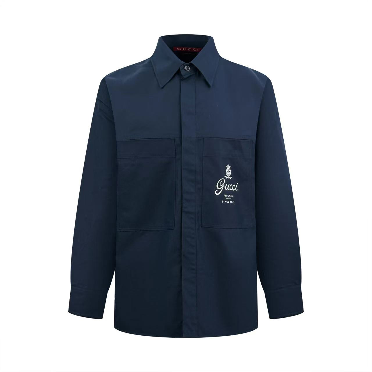 Gucci Navy Cotton Shirt - DesignerGu