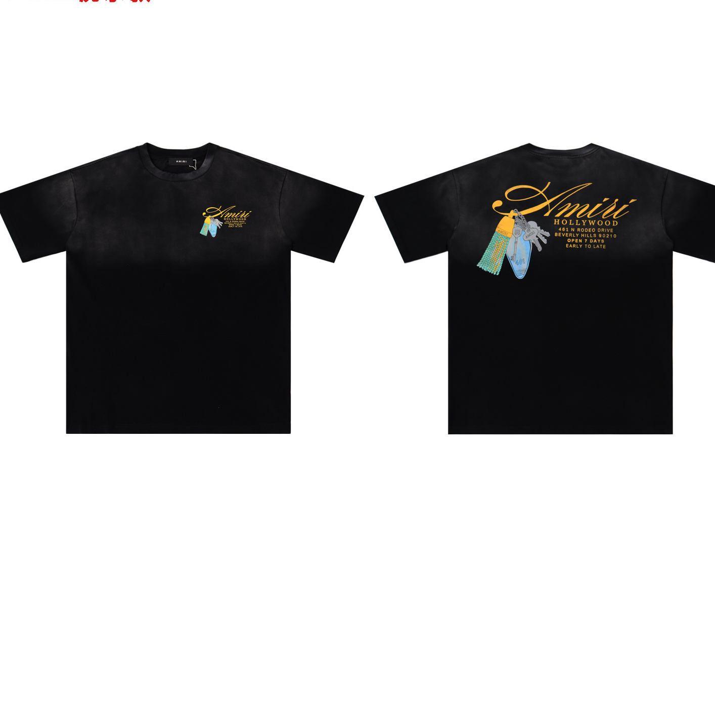 Amiri Chateau Keys Tee 'Black' - DesignerGu